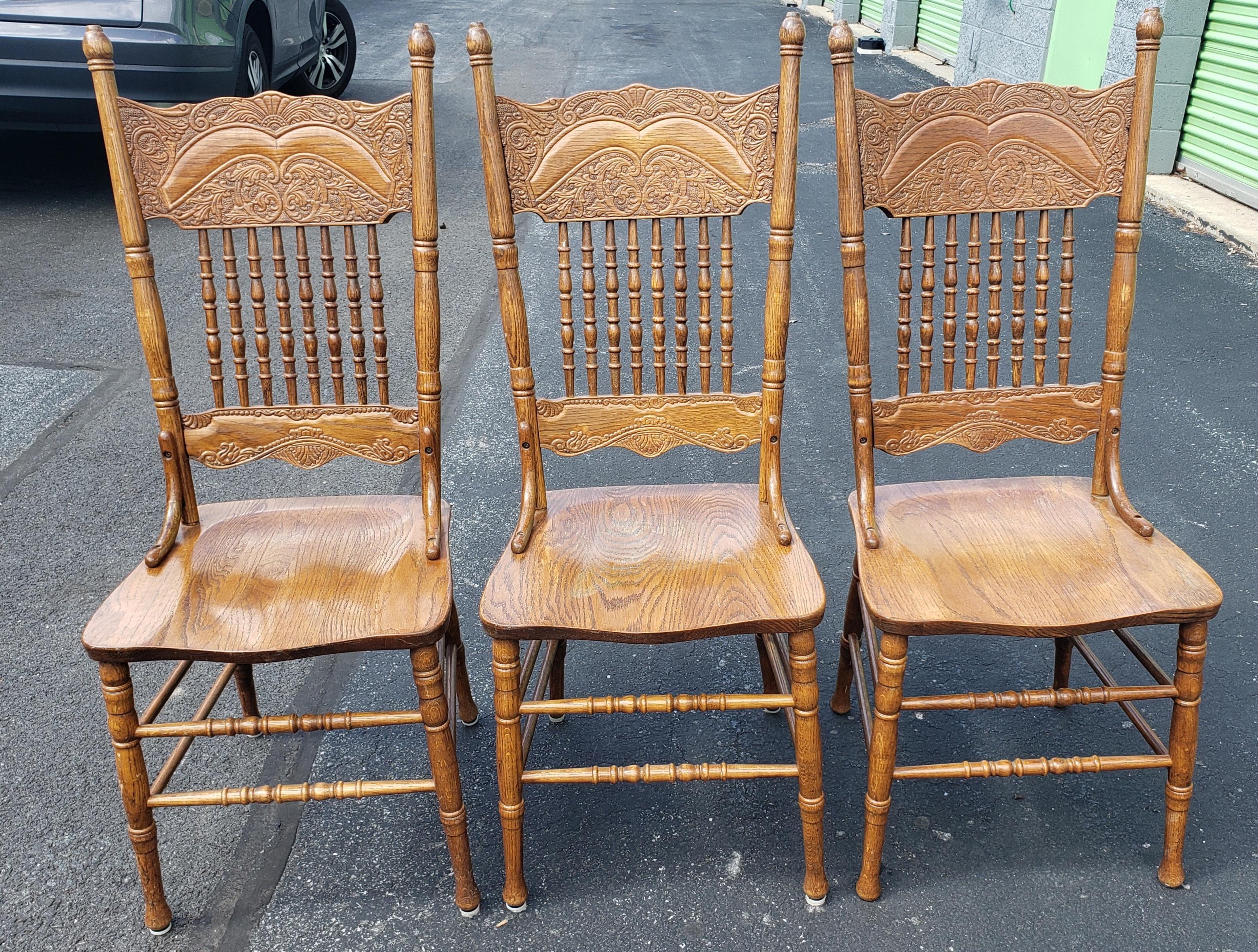 oak pressed back chairs for sale