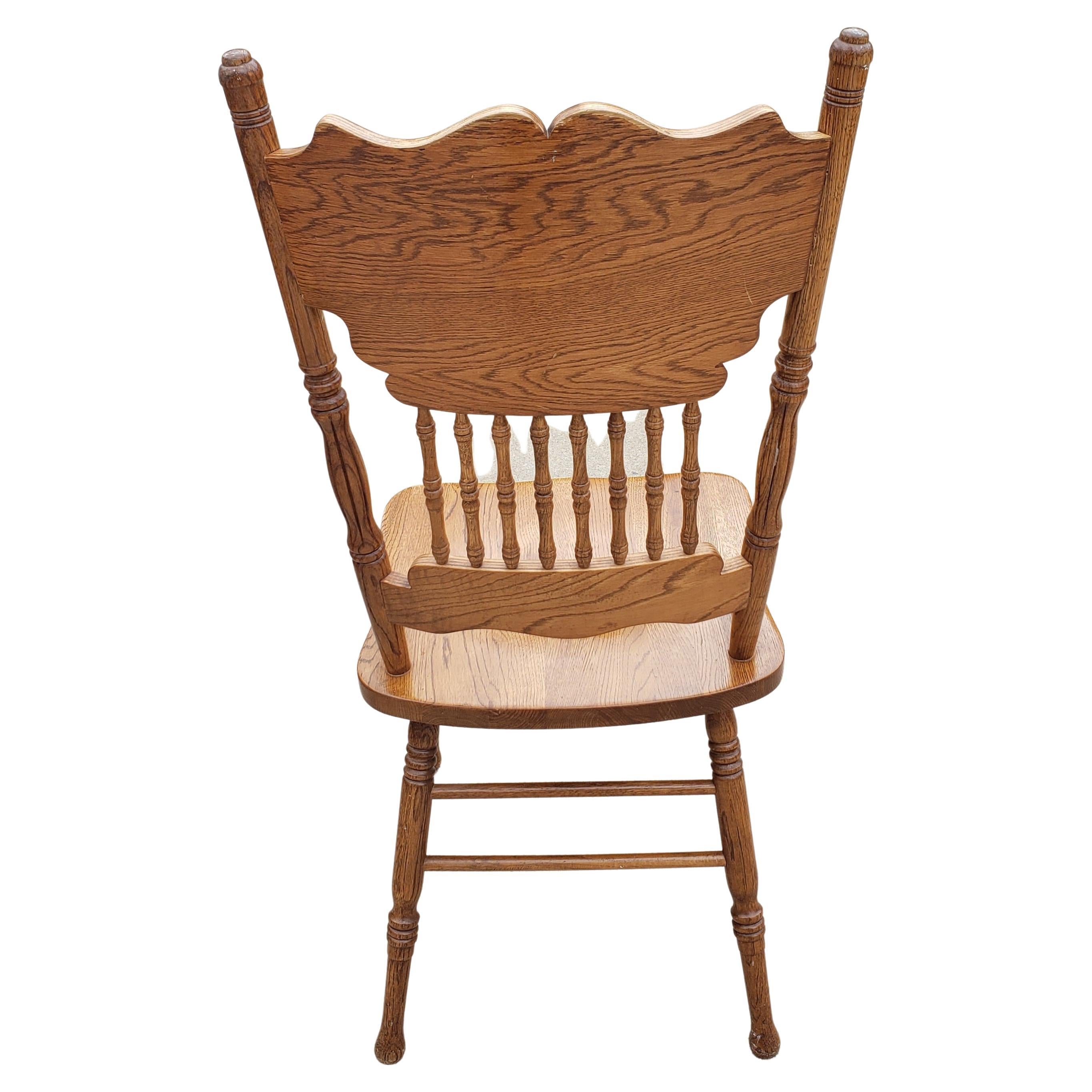 oak pressed back chairs