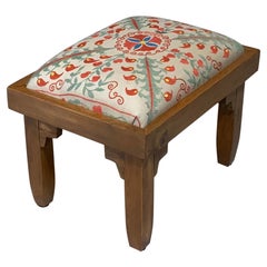 Vintage Amish Suzani Hand Crafted Foot Stool