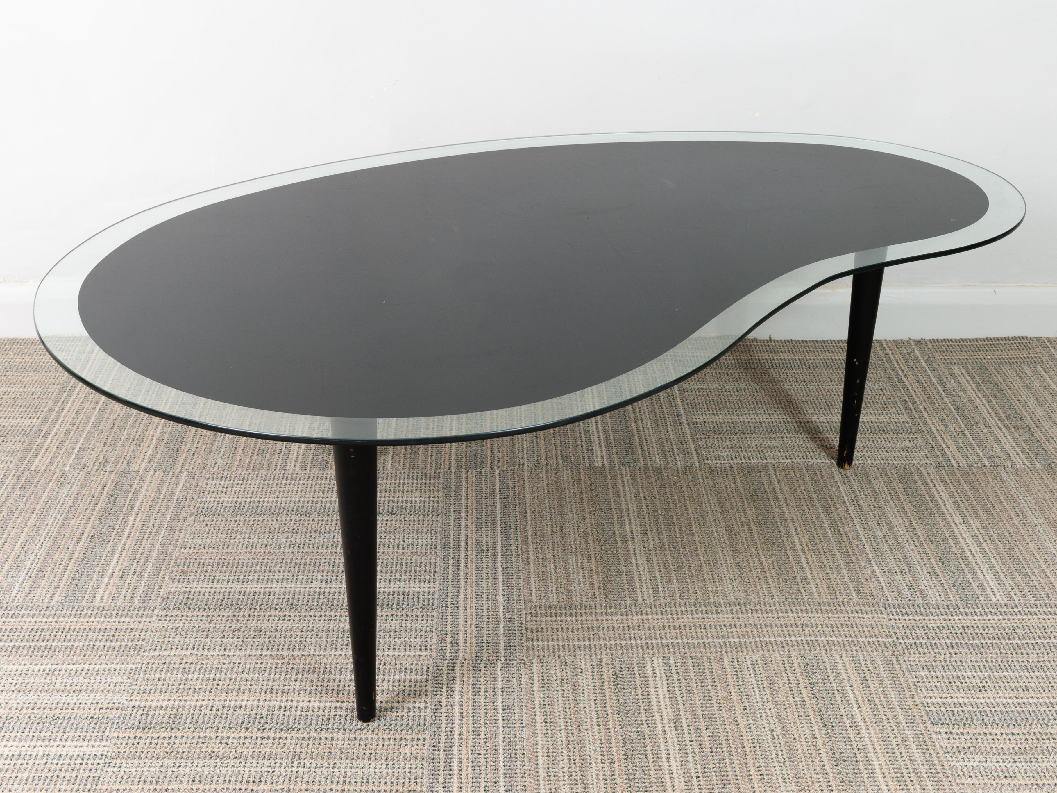 kidney shaped coffee table vintage