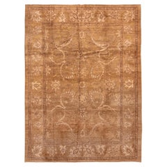 Vintage Amritzar Teppich Warm Umber Feld mit Scrolling Ranken und Lotus Palmetten