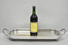 Vintage Amston Victorian Silver Plated Narrow Bar Tray Serving Platter