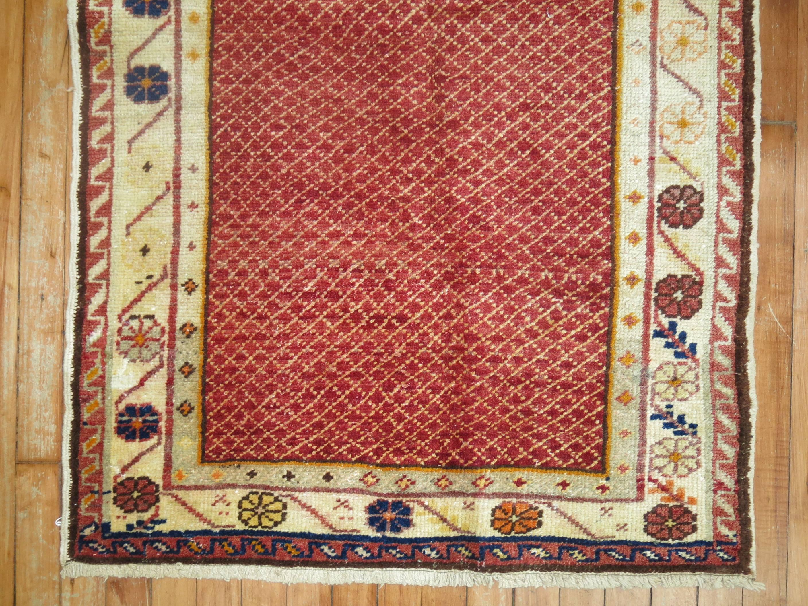 Minimalist Rustic Vintage Turkish Anatolian Rug For Sale