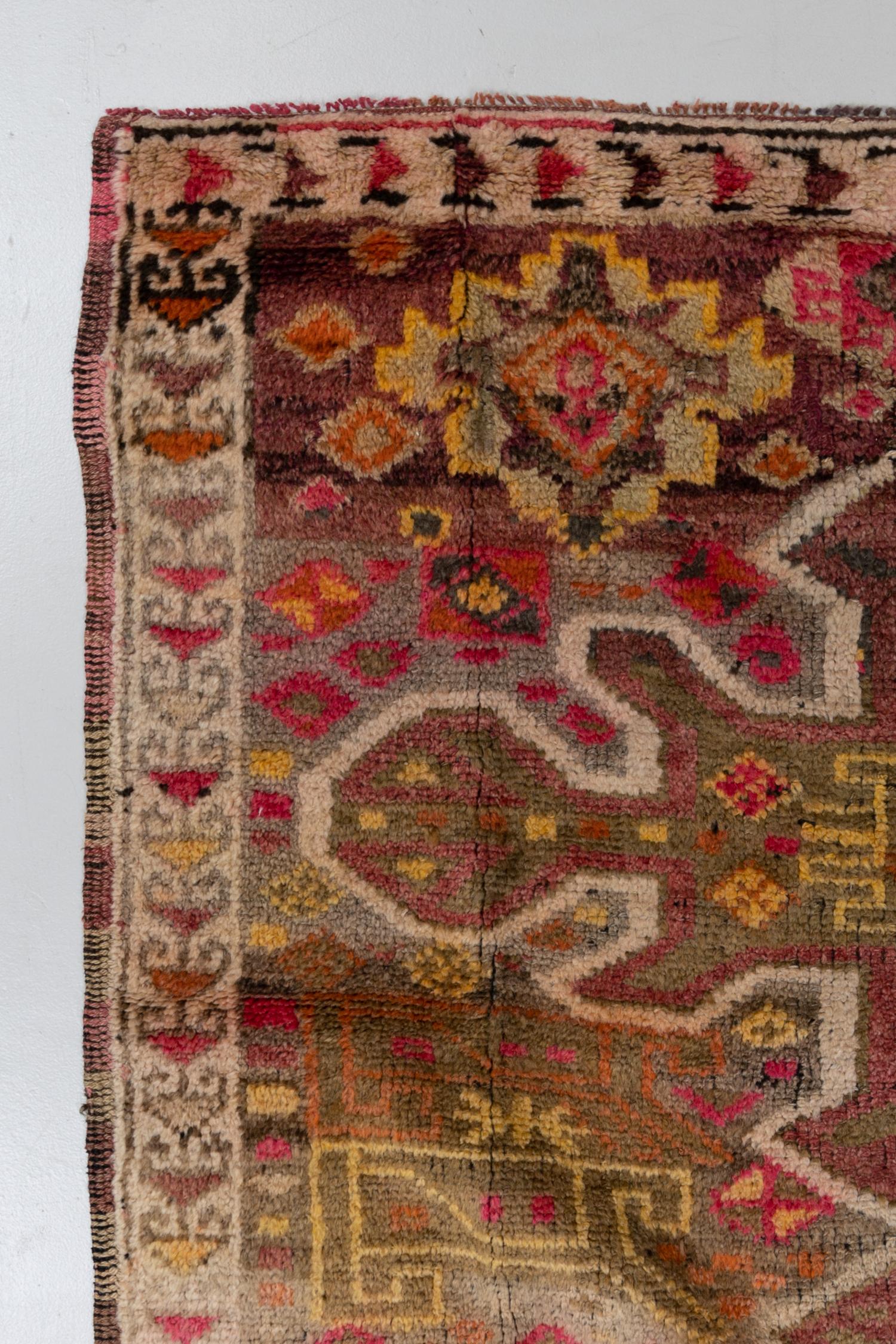 Turkish Vintage Anatolian Herki Rug For Sale