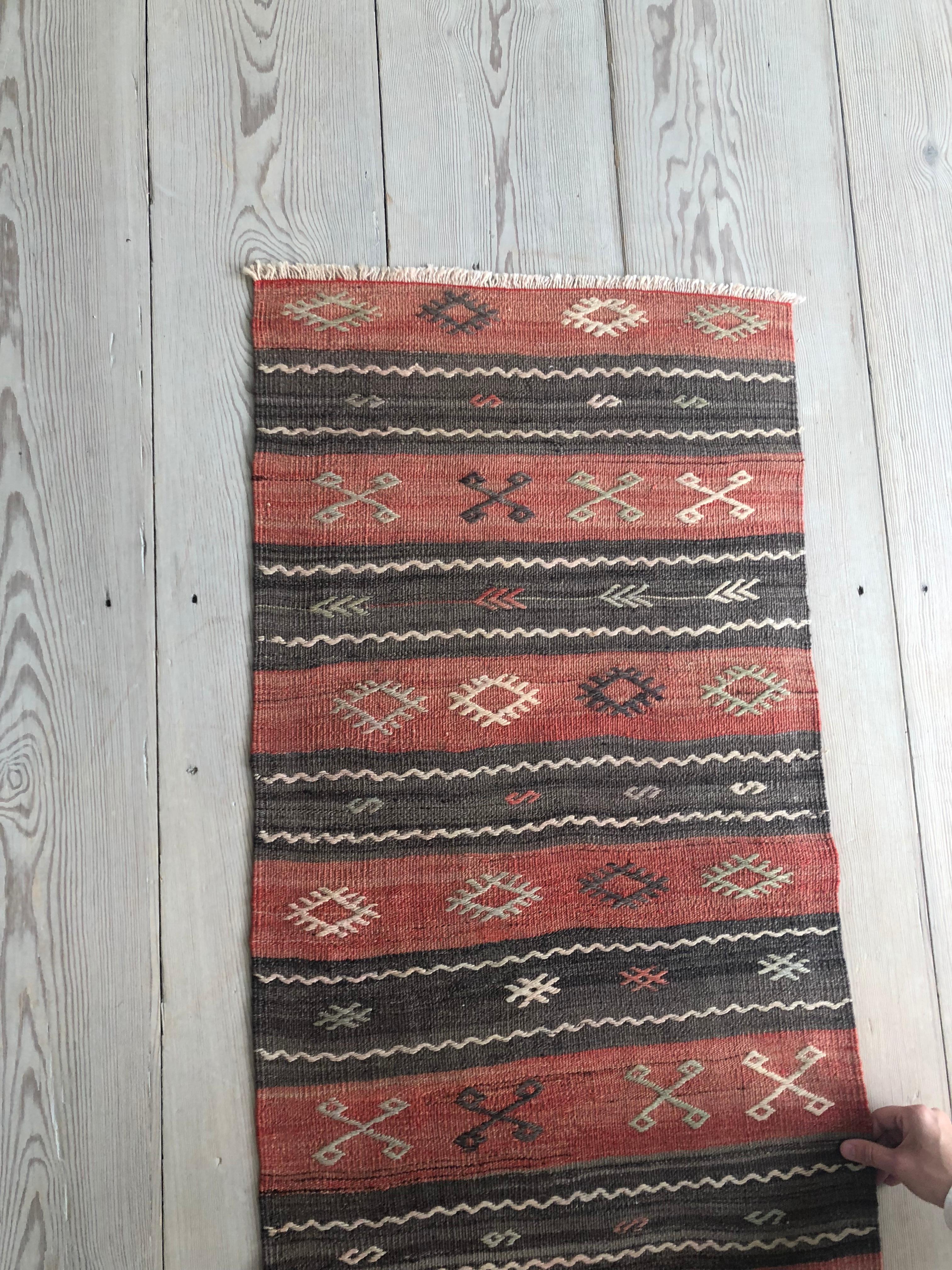 Wool Vintage Anatolian Kelim Runner