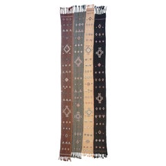 Anatolischer Kelim, Wolle, Erdtöne mit traditionellen Motiven, Vintage