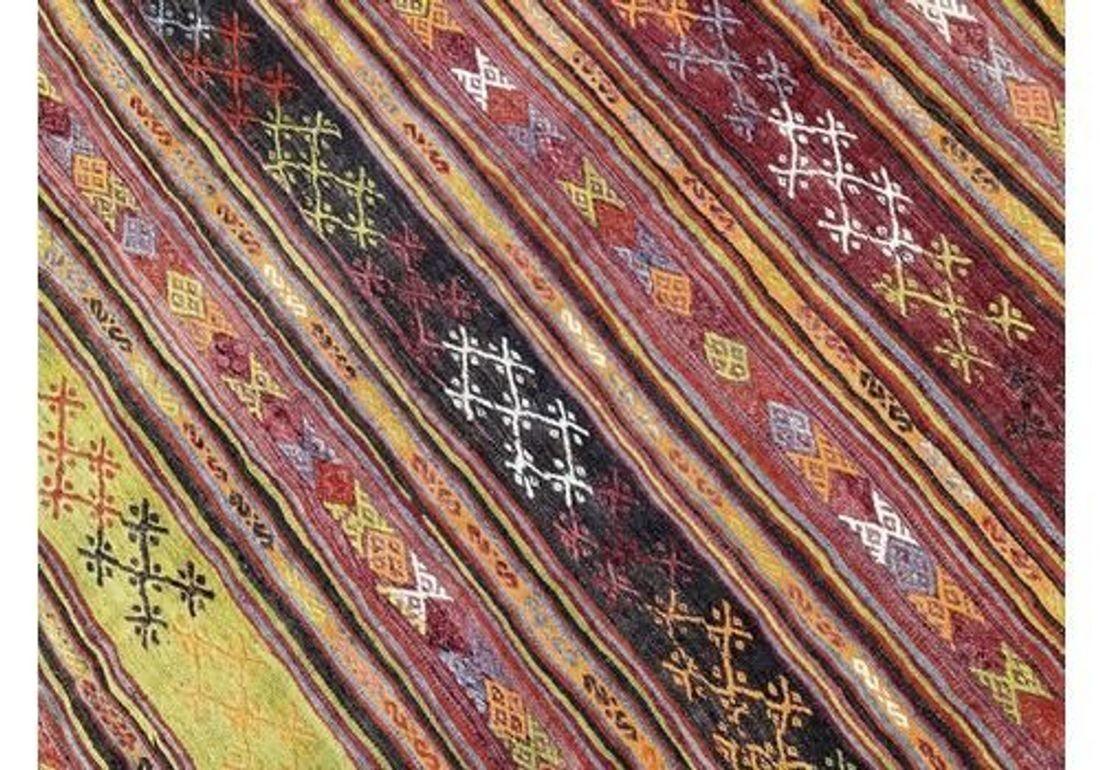 Lana Kilim anatolico vintage 2,59 m X 1,52 m in vendita