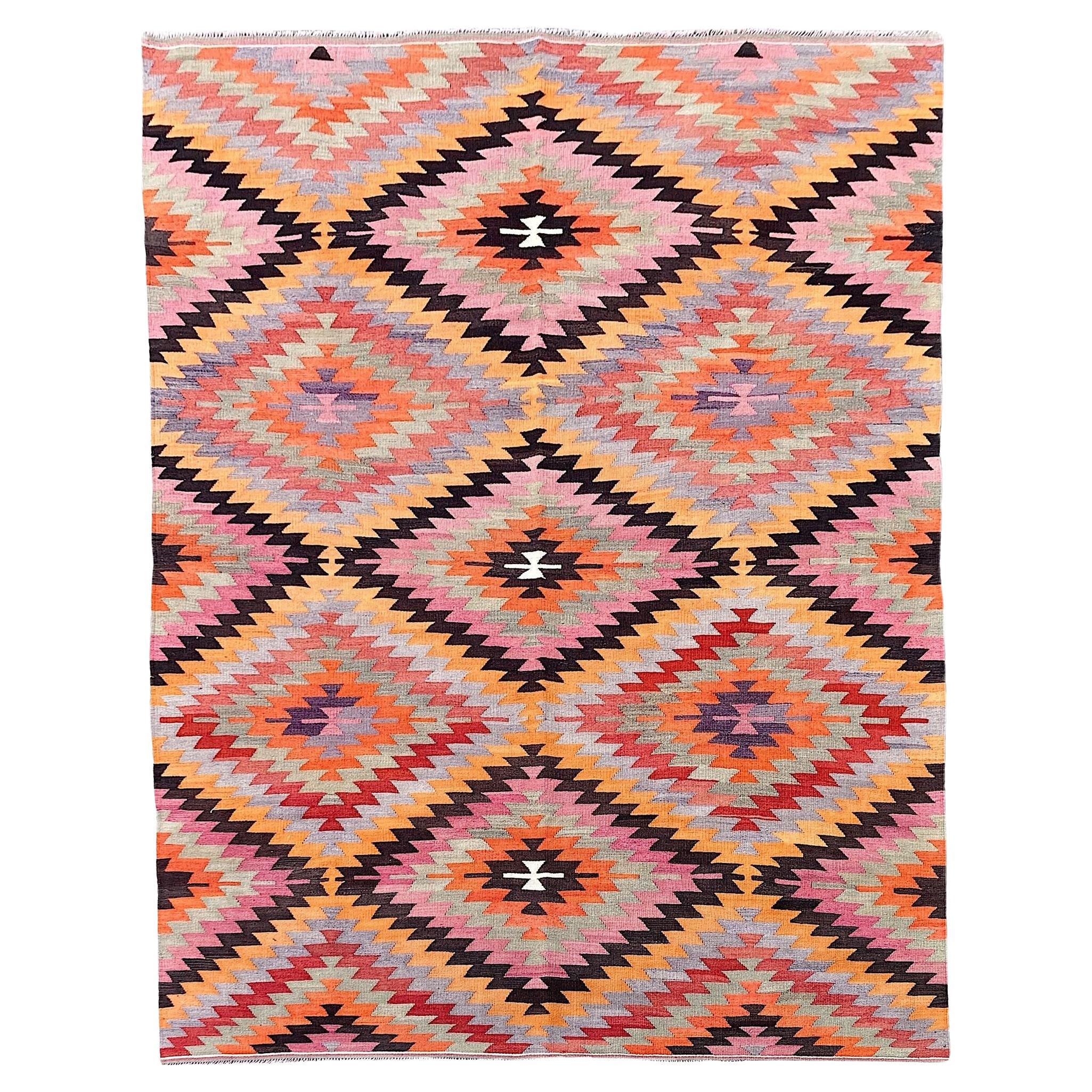 Vintage Anatolischer Kelim 2,75m x 1,97m im Angebot