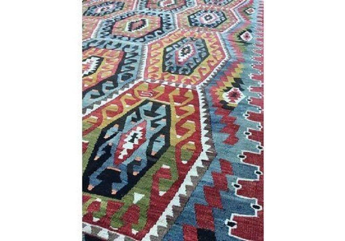 Metà XX secolo Kilim anatolico vintage 3,06 m x 2,03 m in vendita