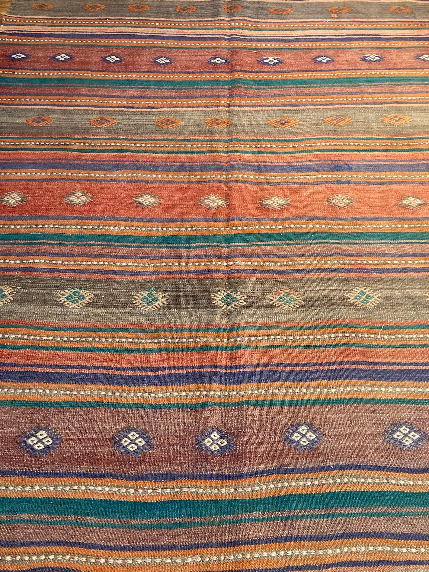 Mid-20th Century Vintage Anatolian Kilim 3.38m x 1.98m For Sale