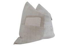 Vintage Anatolian Kilim Hemp/Wool Patch Pillow / Large 24 "x24"