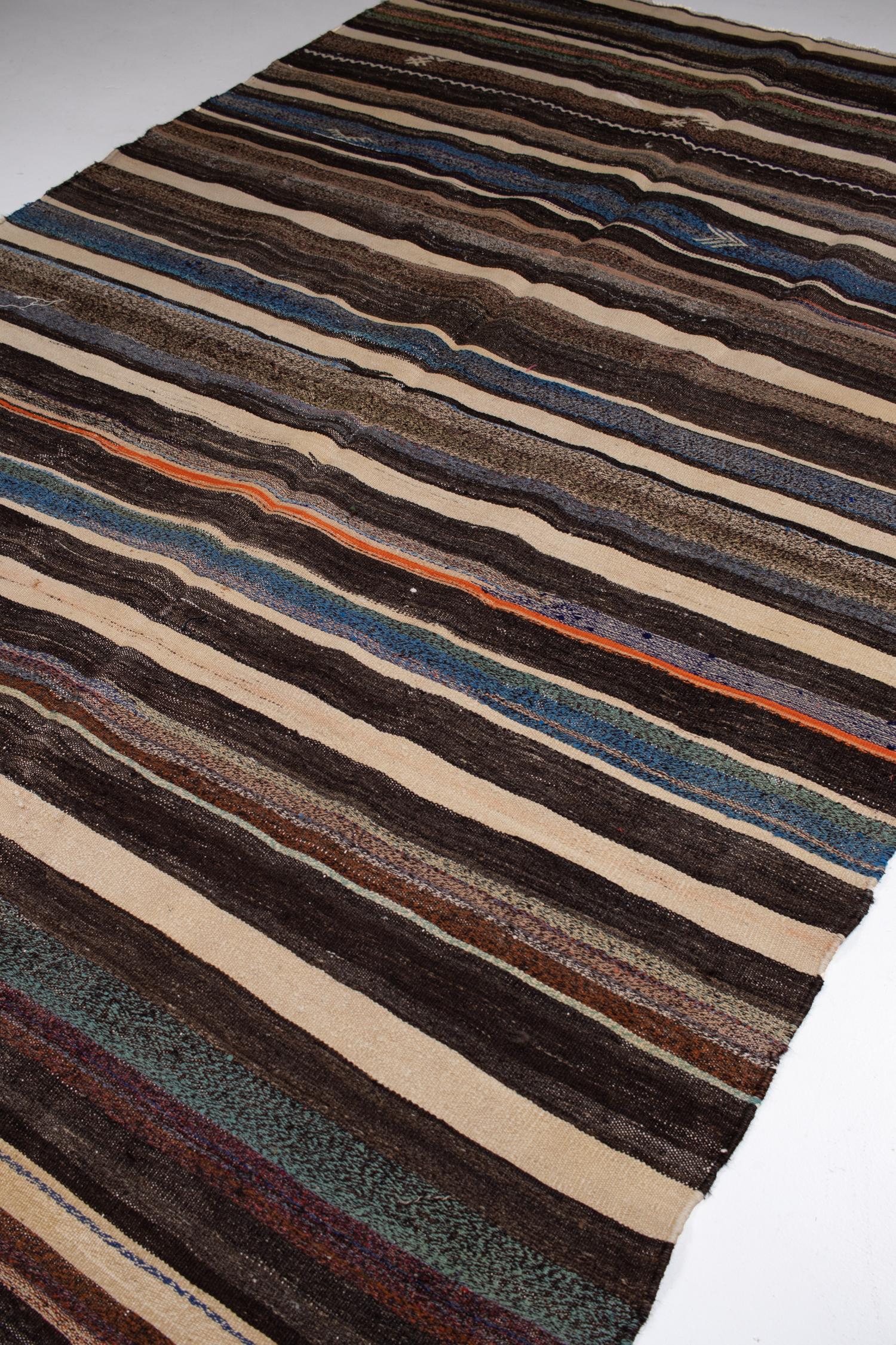 Laine Vieux tapis Kilim d'Anatolie