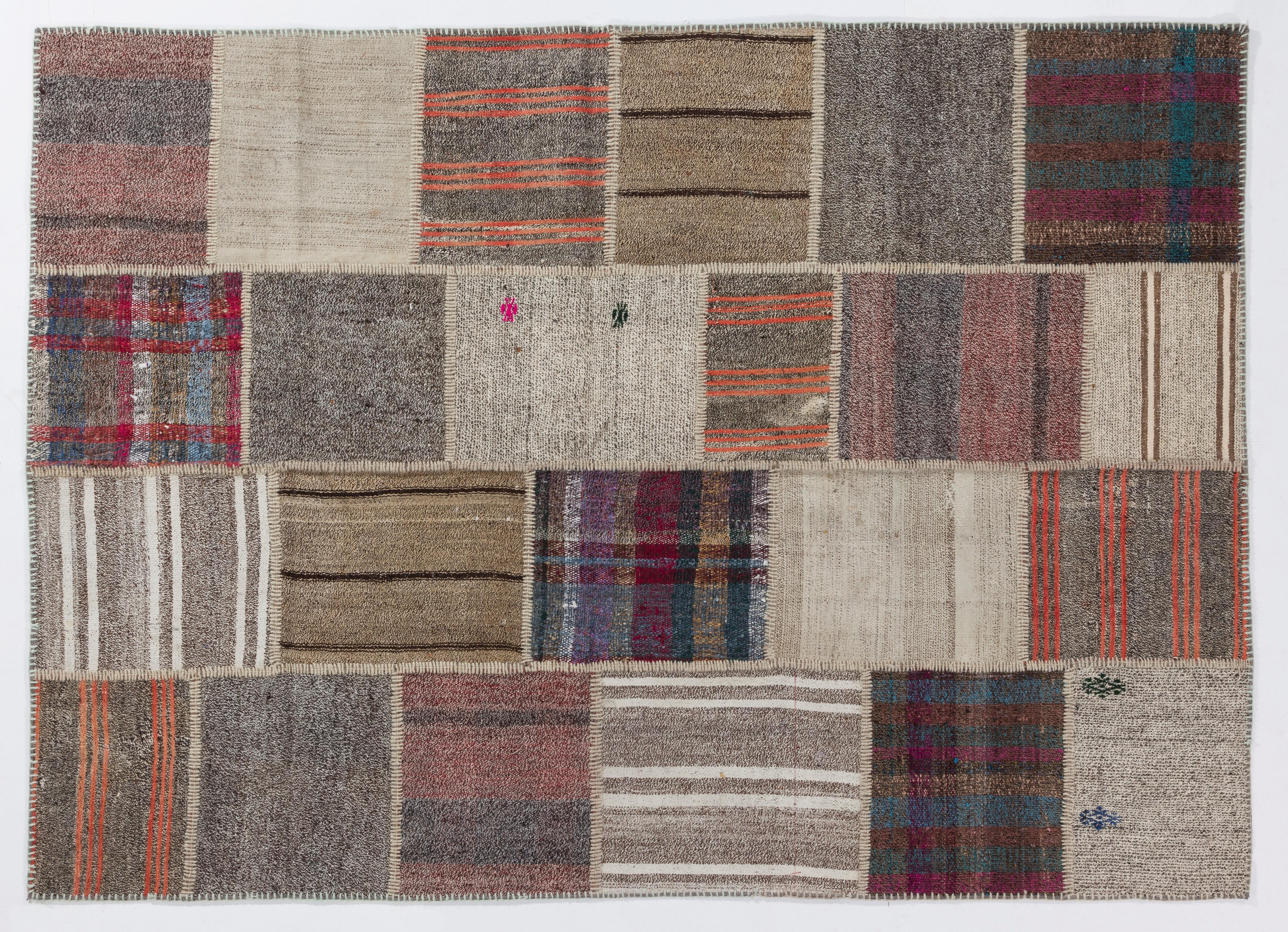 Hand-Woven Vintage Handmade Central Anatolian Kilims Re-Imagined, Custom Options Available For Sale