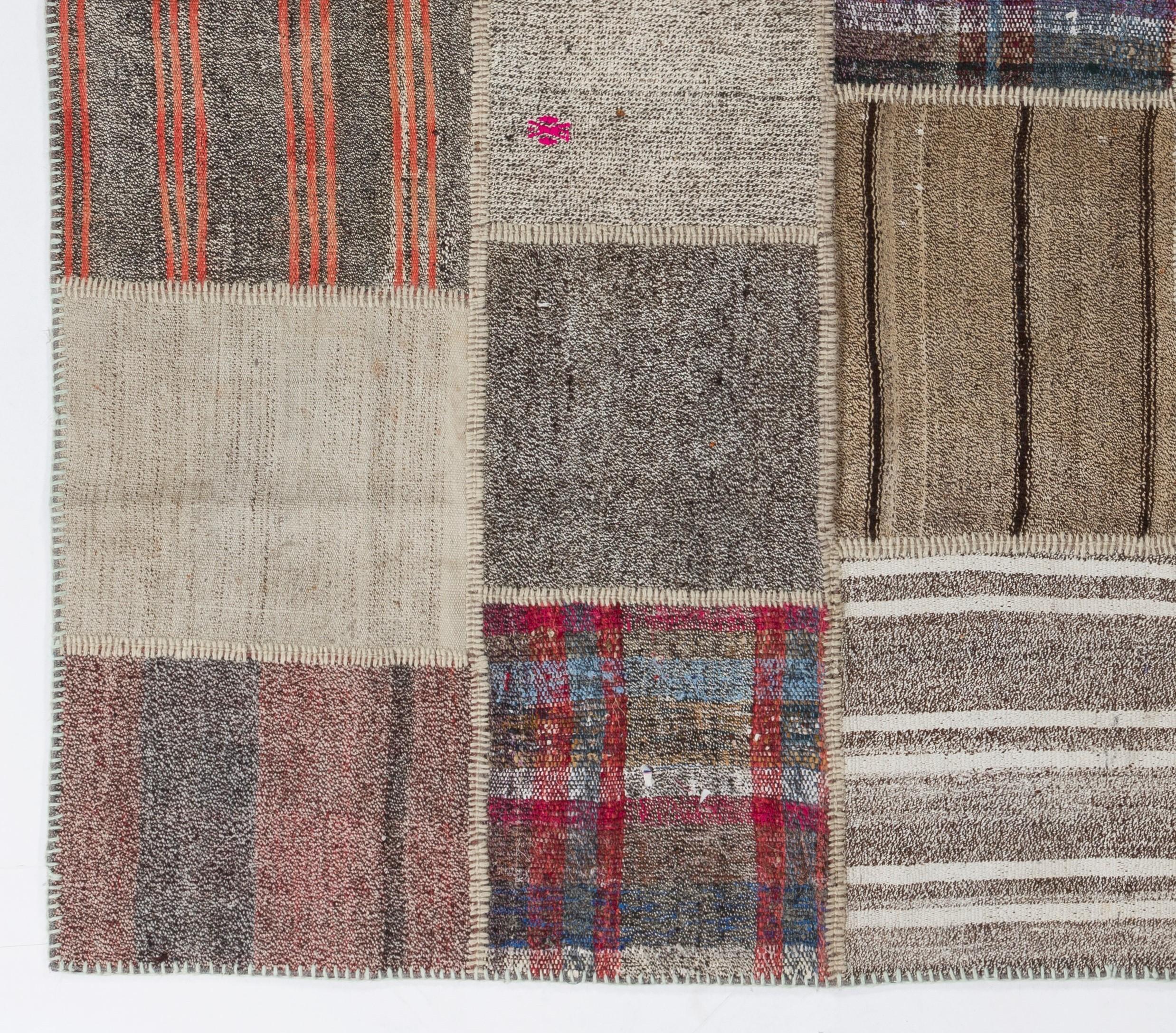 Contemporary Vintage Handmade Central Anatolian Kilims Re-Imagined, Custom Options Available For Sale