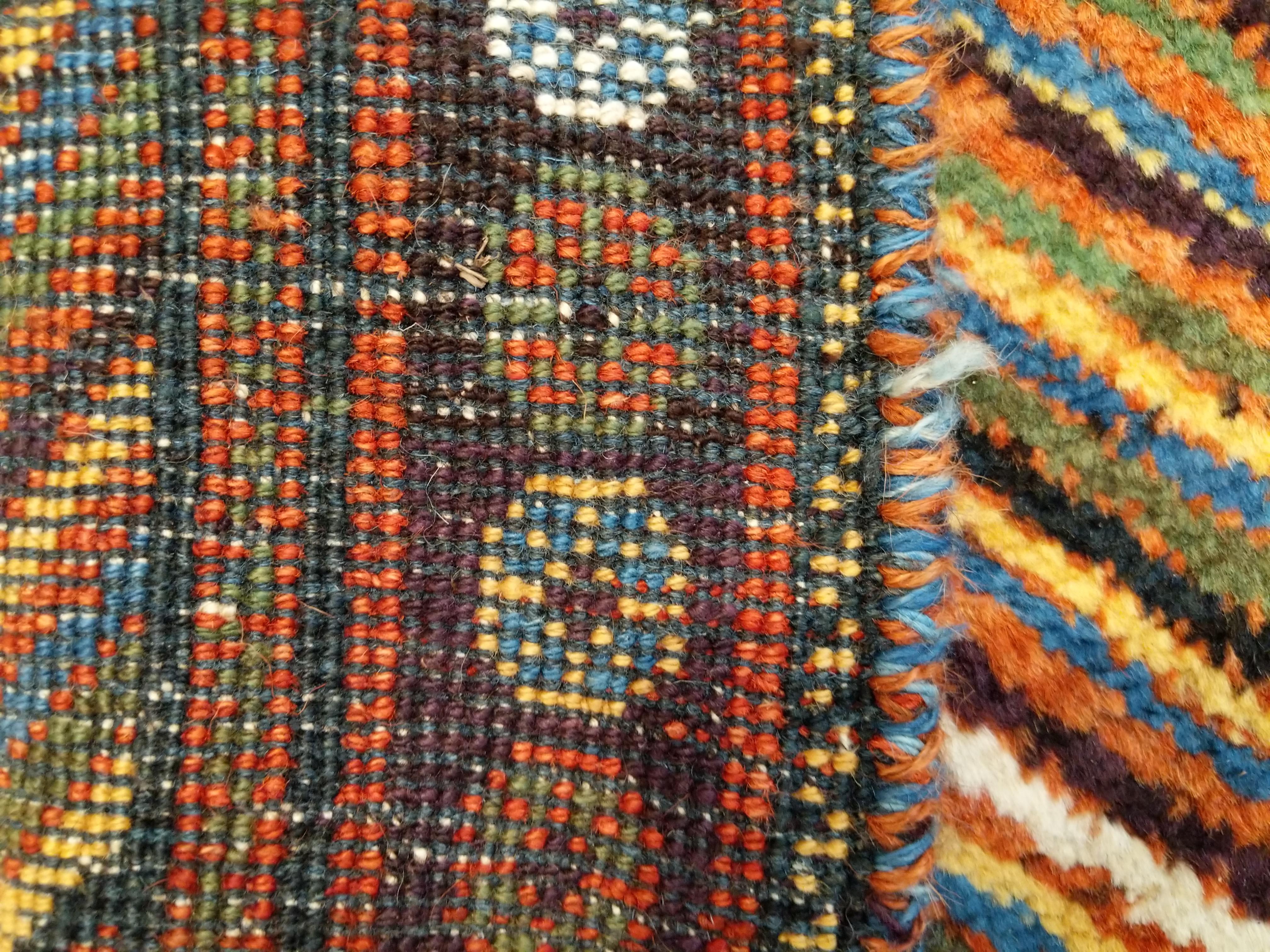 Vintage Anatolian Kurdish Rug with Rainbow Pattern For Sale 2