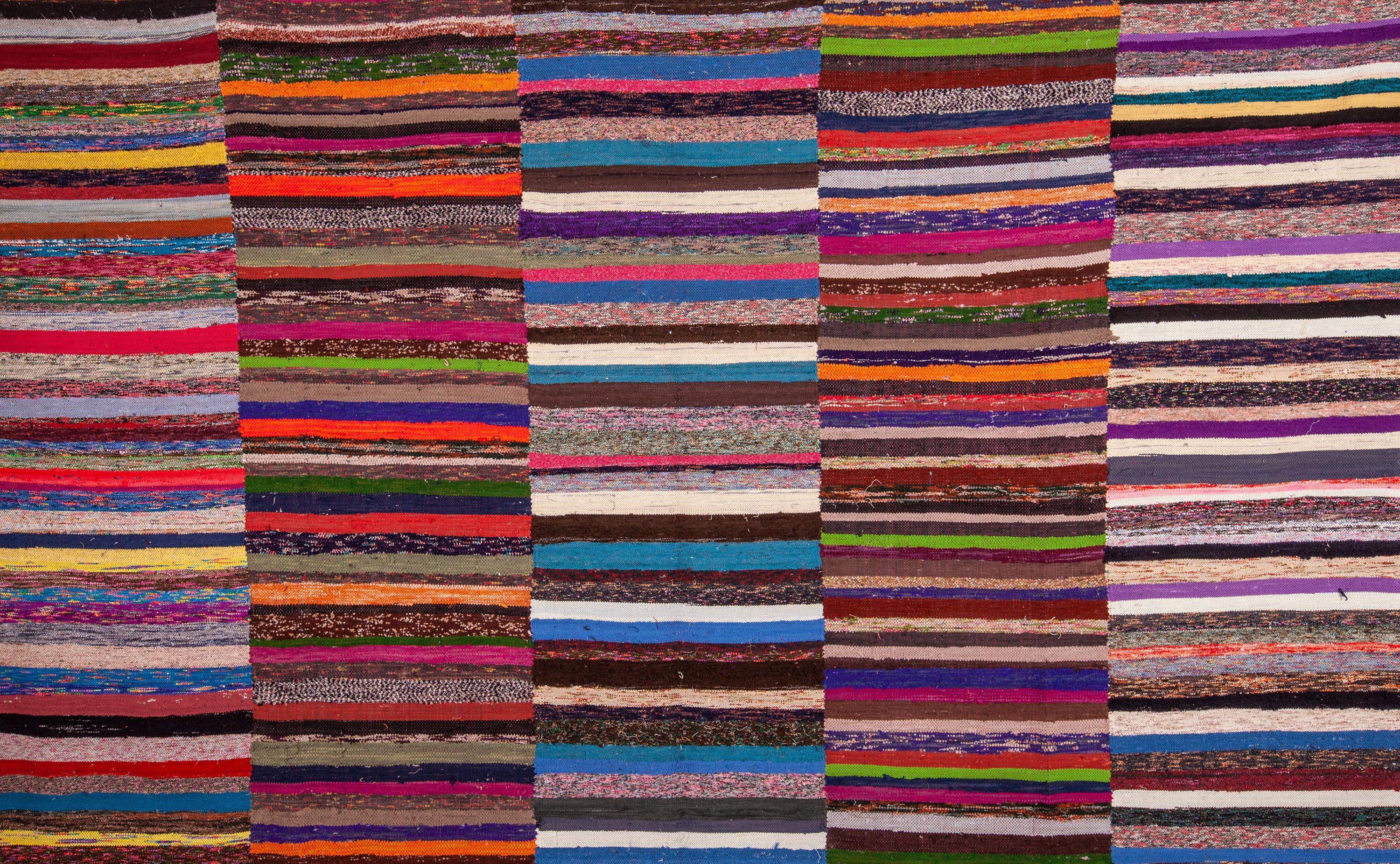 Color Color
Vintage Anatolian Large Rag Rug, Mid-20th Century