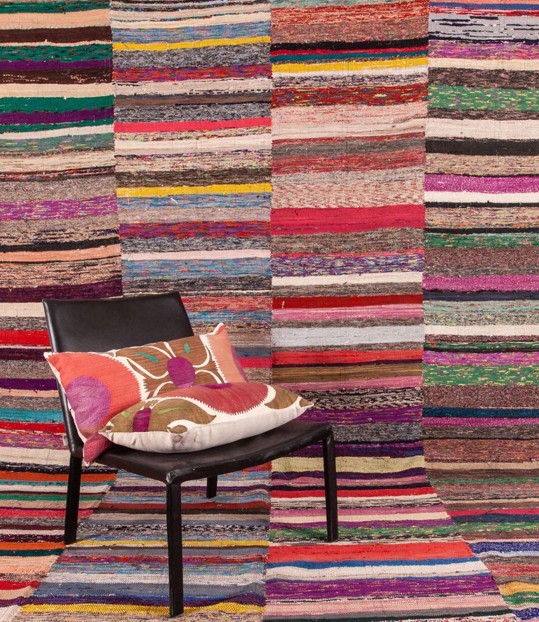 Vintage Anatolian Large Rag Rug, Mid-20th Century For Sale at 1stDibs