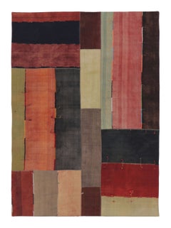 Vintage Turkish Patchwork Rug in Bold Colorful Geometric Design - Rug & Kilim