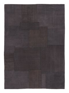 Tappeto patchwork turco vintage, nei toni del marrone e del carbone - Rug & Kilim