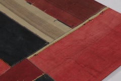 Vintage Turkish Patchwork Rug with Multicolor Geometric Design - Rug & Kilim