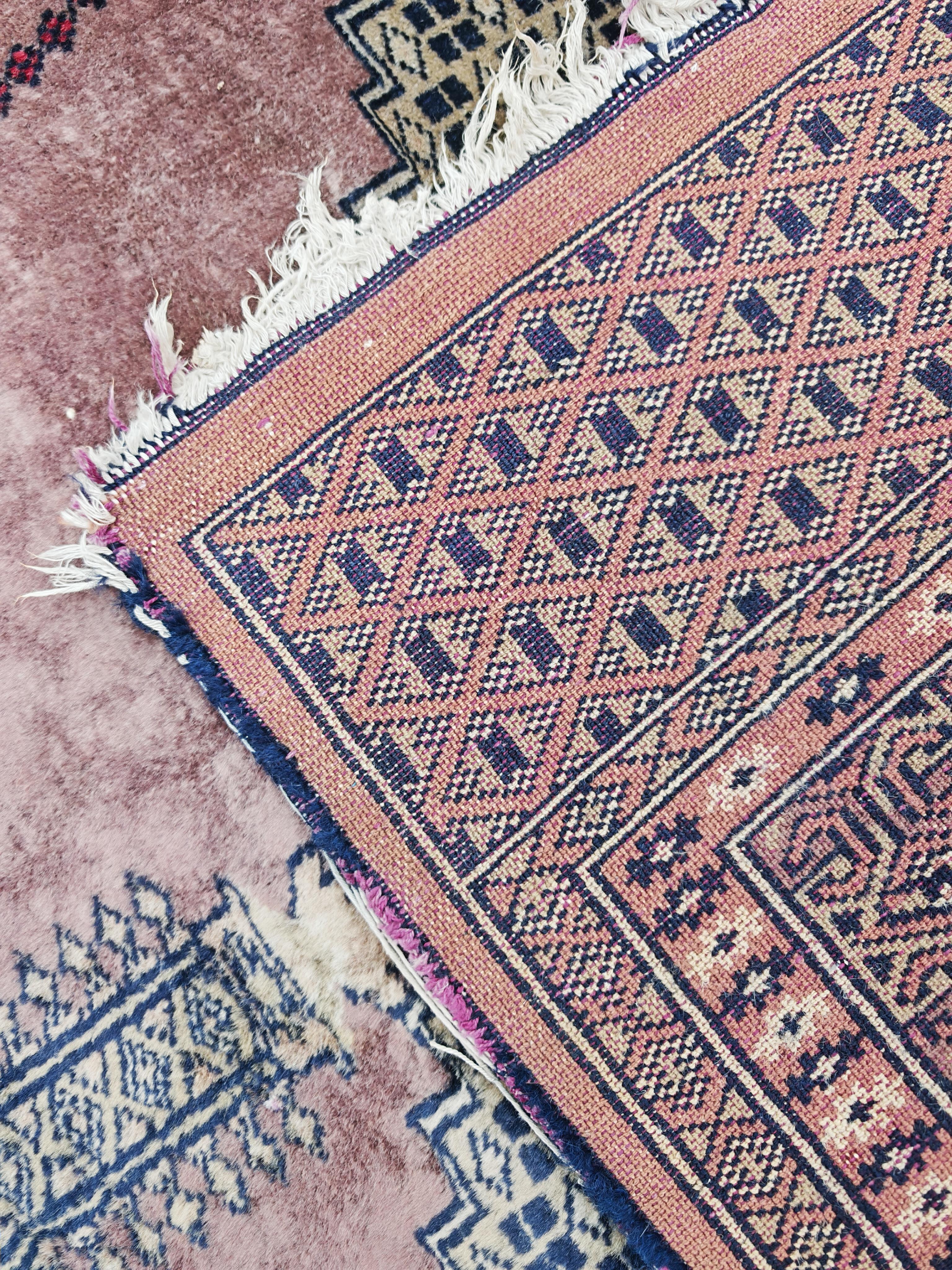 Tapis Vintage Anatolien Knots Rugs en laine nouée à la main, violet et gris en vente 3