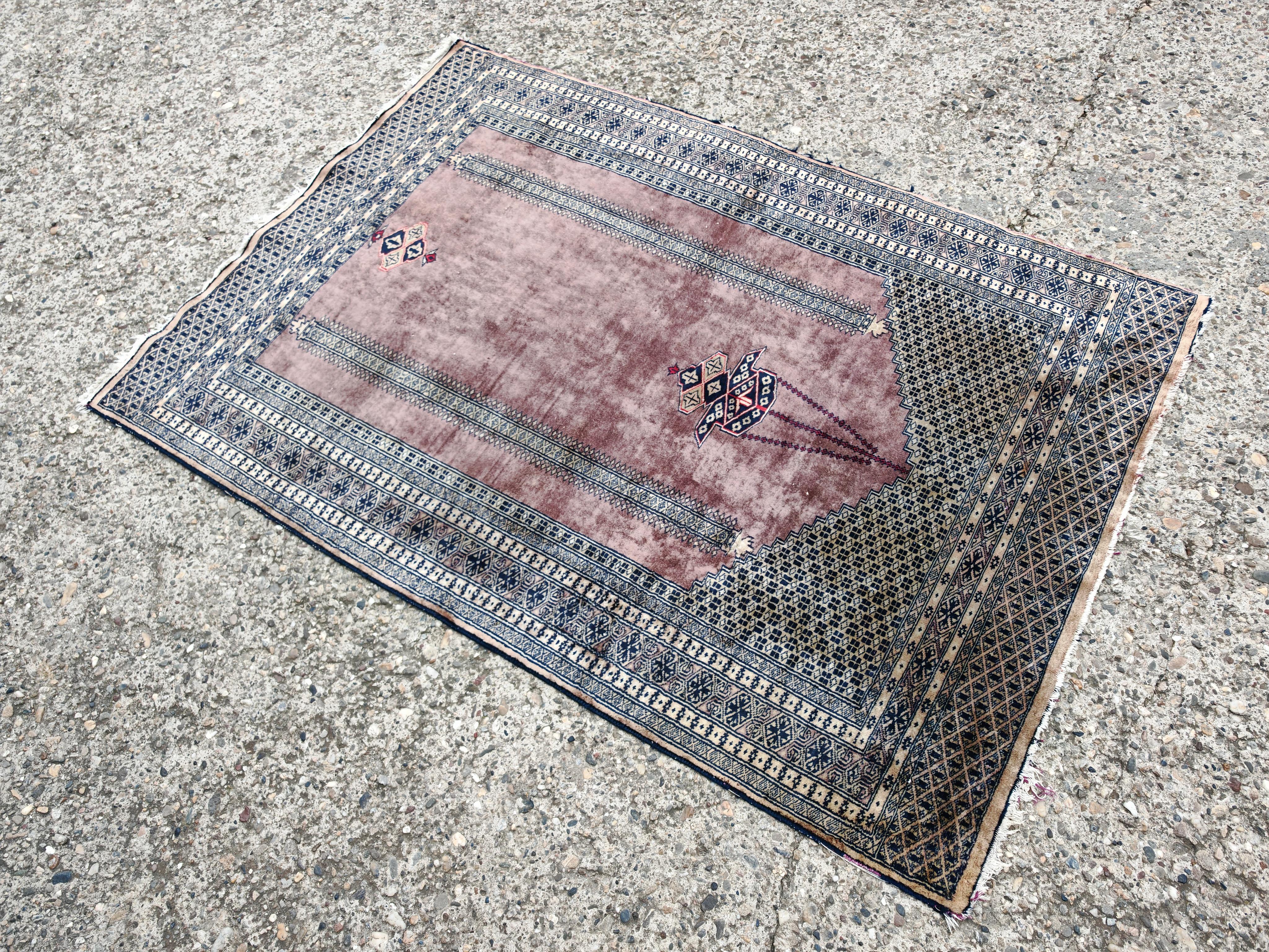 Tribal Tapis Vintage Anatolien Knots Rugs en laine nouée à la main, violet et gris en vente