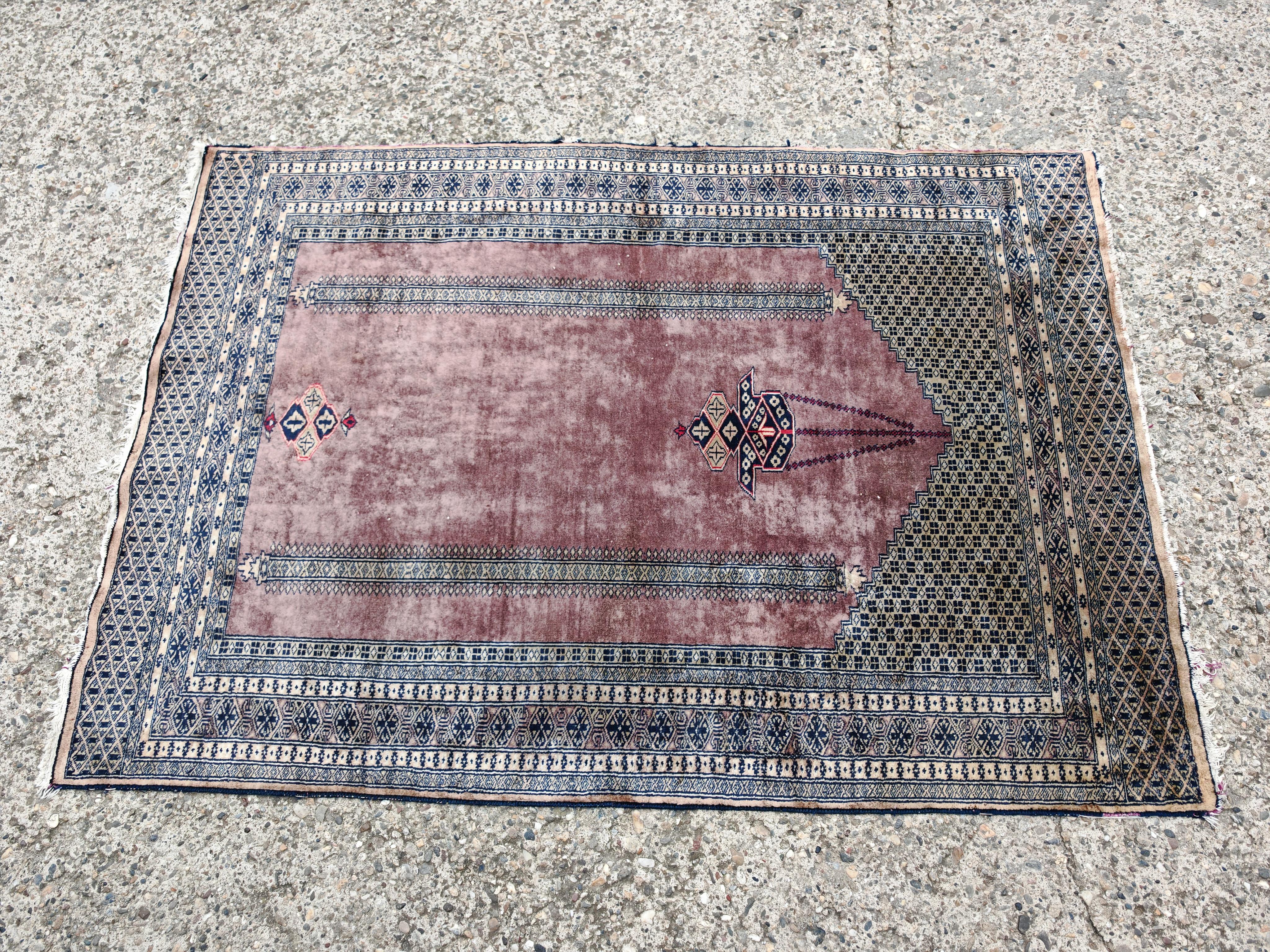 Milieu du XXe siècle Tapis Vintage Anatolien Knots Rugs en laine nouée à la main, violet et gris en vente