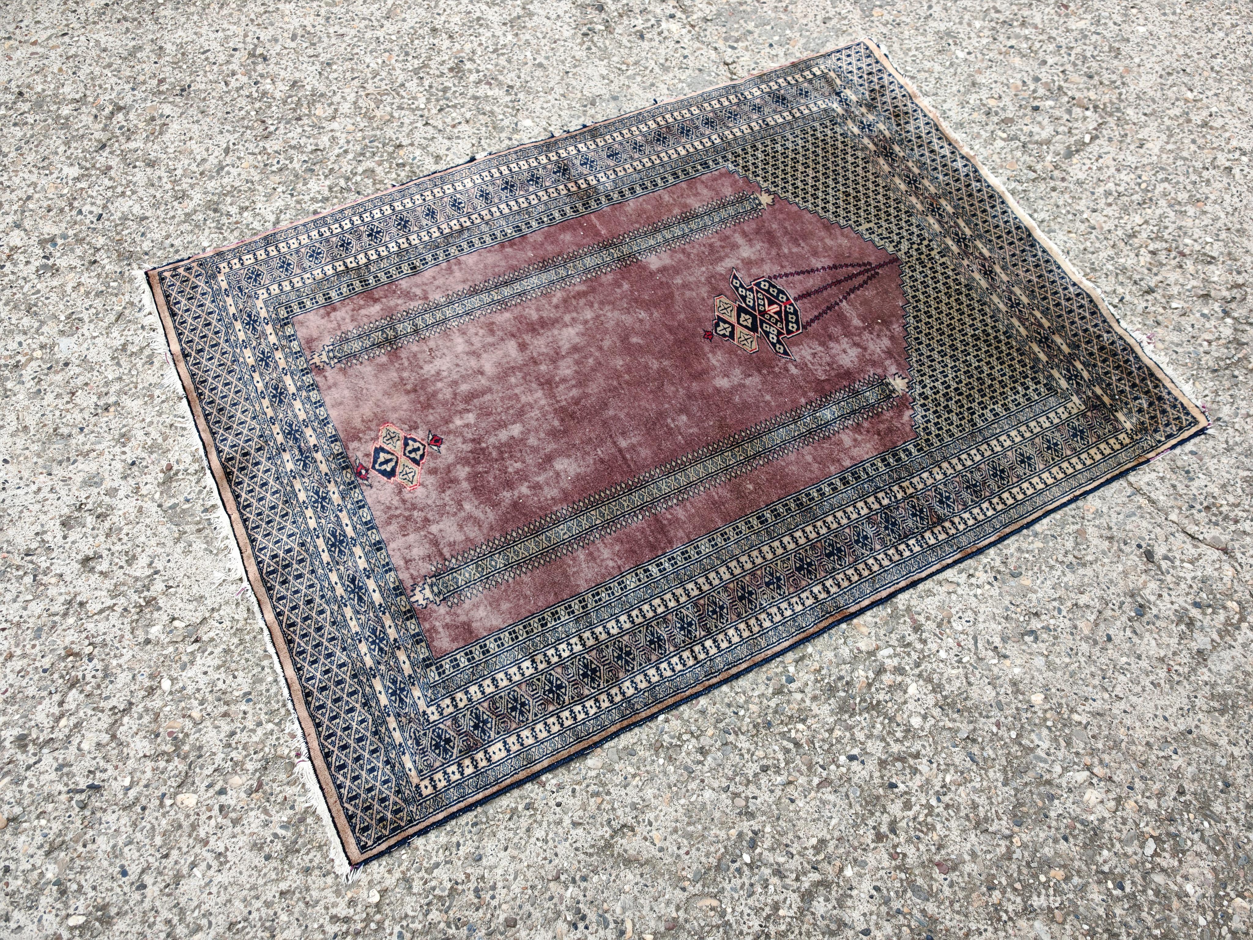 Tapis Vintage Anatolien Knots Rugs en laine nouée à la main, violet et gris en vente 1