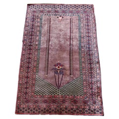 Vintage Anatolien Gebetsteppich in lila handgeknüpft Wolle