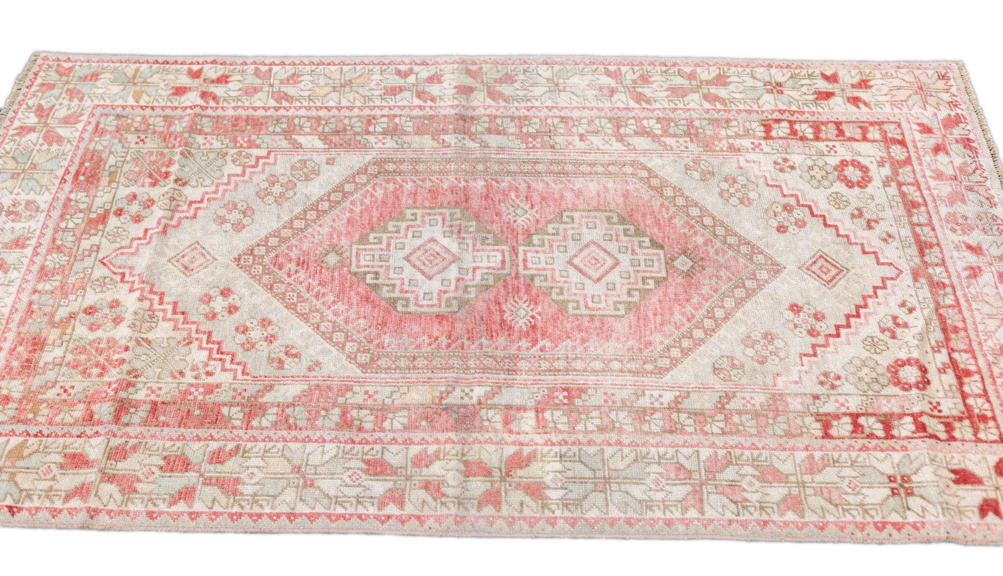 Wool Vintage Anatolian Rug 3'5'' x 5'5'' For Sale