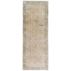 4.6x12.5 Ft Hand-Knotted Vintage Turkish Wool Runner Rug in Muted Colors