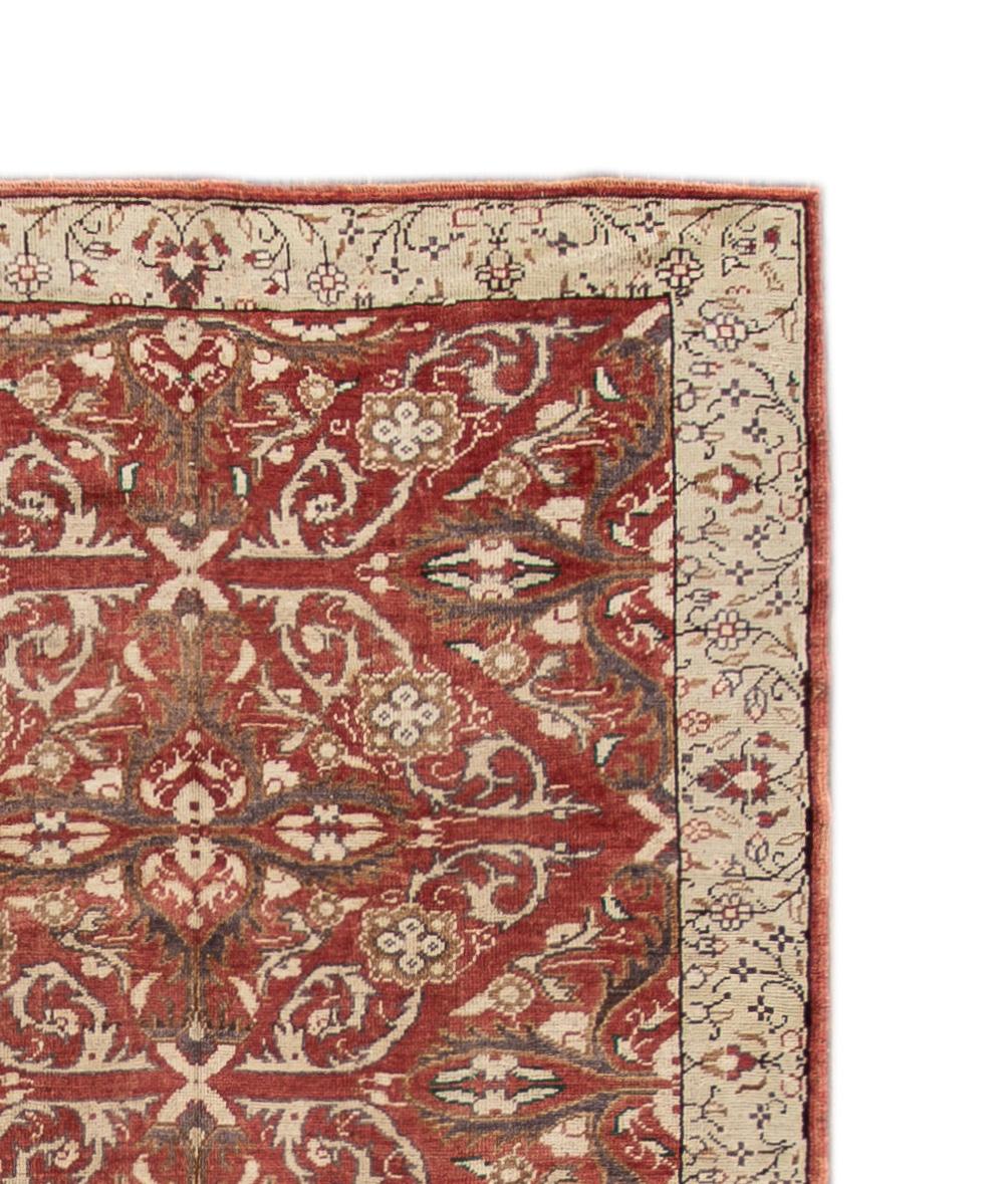 Mid-20th Century Vintage Rust  Anatolian Handmade Wool Runner  For Sale