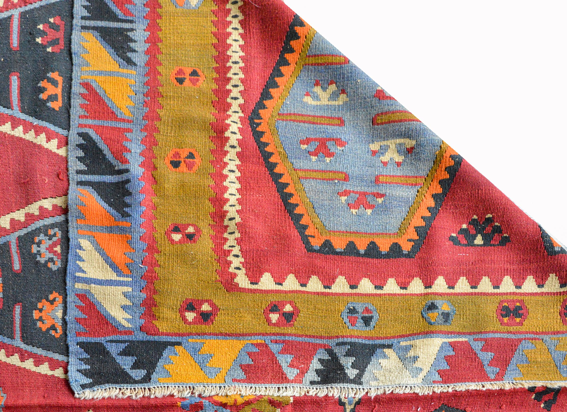 Vintage Anatolian Turkish Kilim Rug For Sale 5