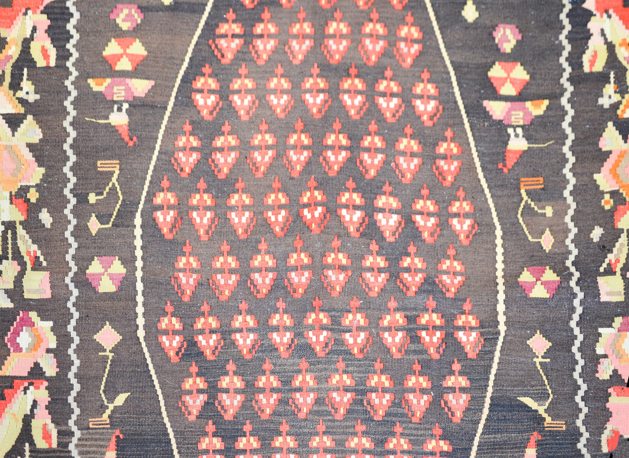Tribal Tapis Kilim turc d'Anatolie vintage en vente
