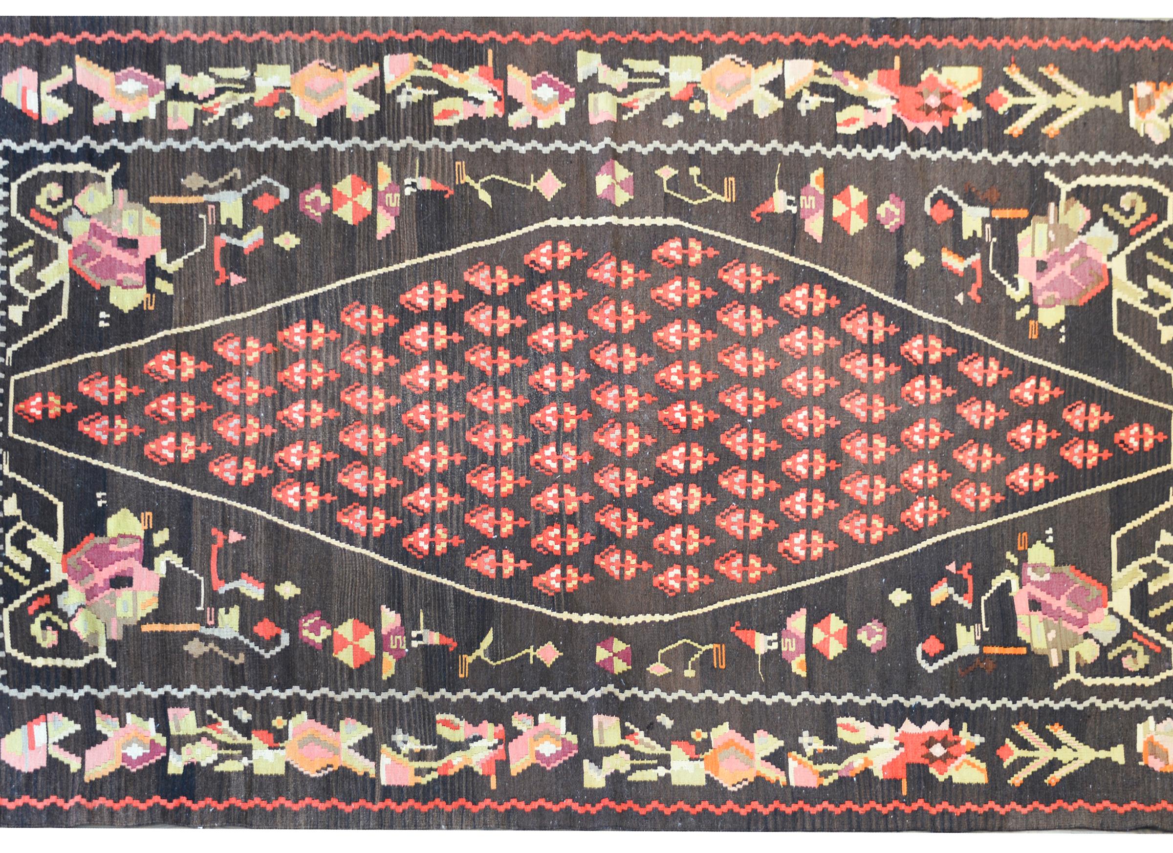 Hand-Woven Vintage Anatolian Turkish Kilim Rug For Sale