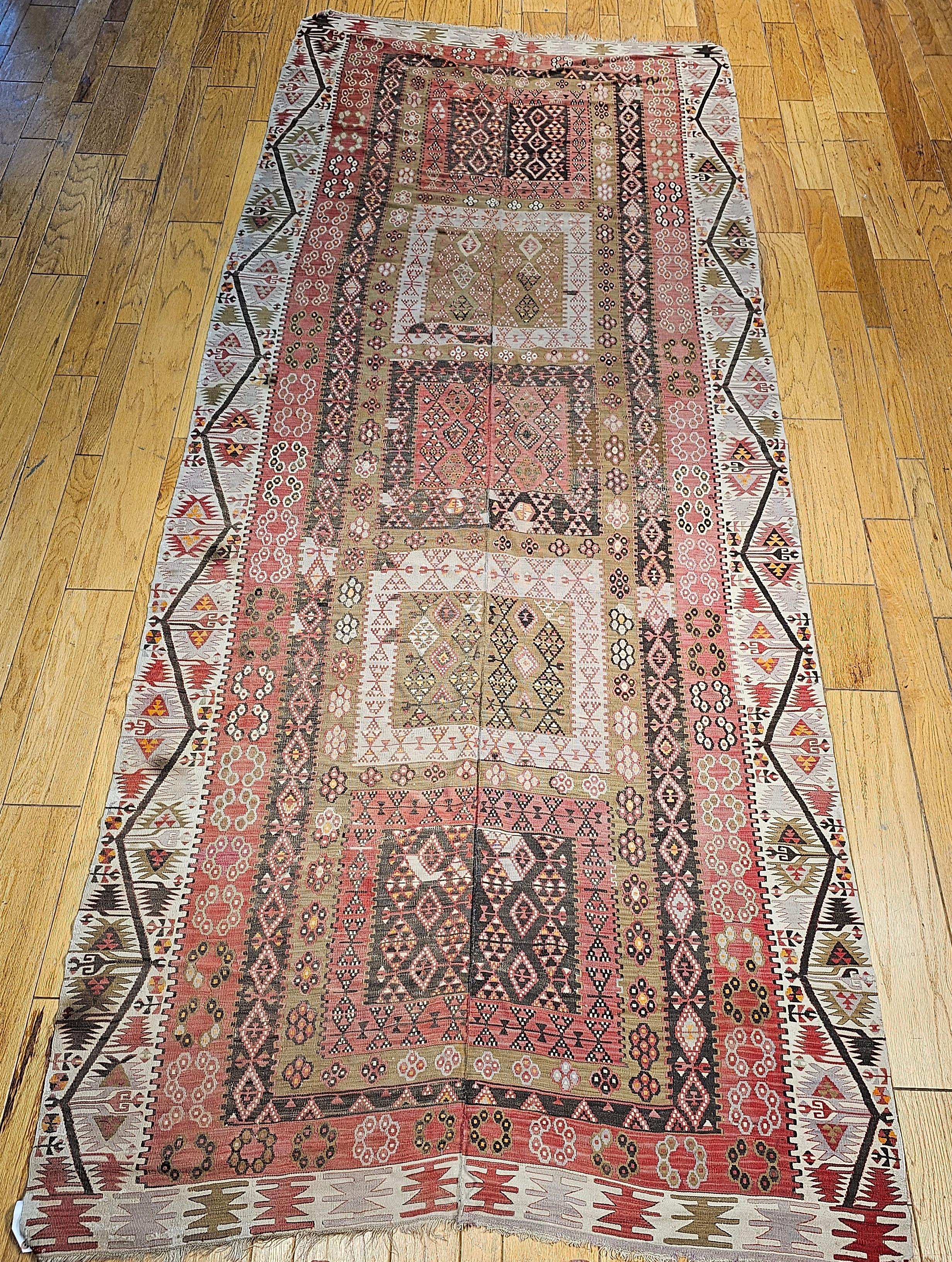 Vintage Anatolian Turkish Kilim Wide Runner For Sale 10