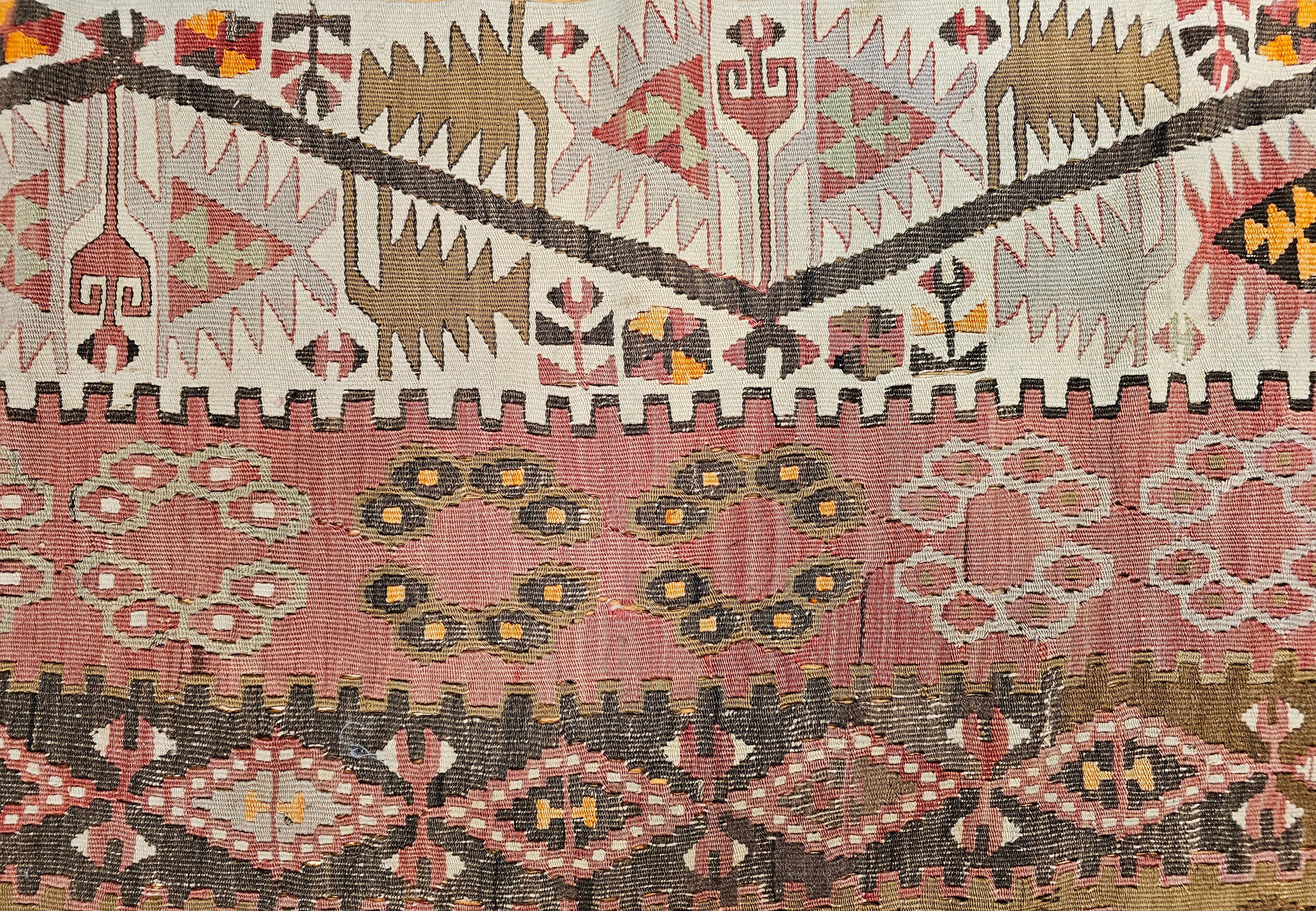 Vintage Anatolian Turkish Kilim Wide Runner For Sale 3