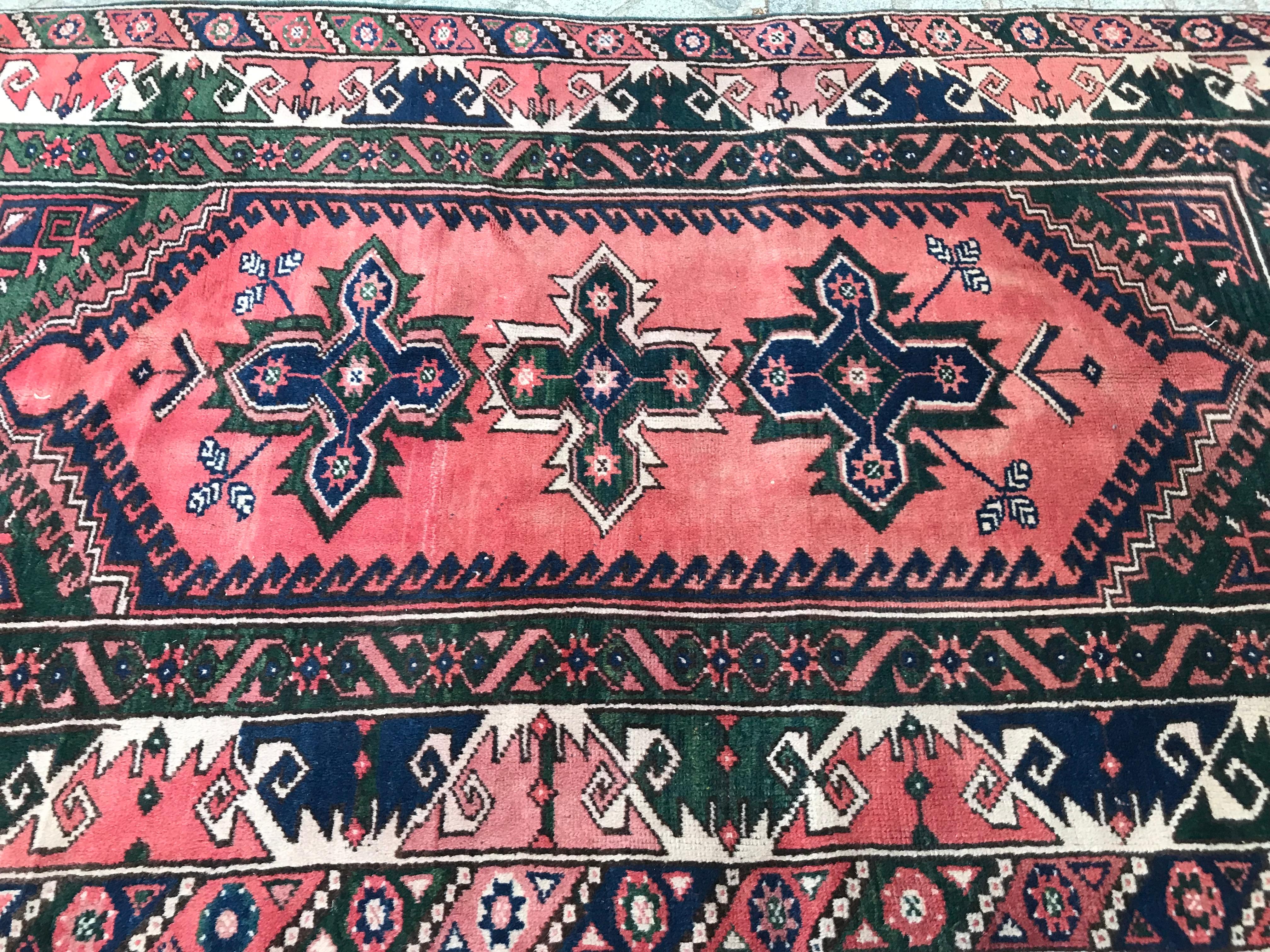 20th Century Bobyrug’s Vintage Anatolian Turkish Konya Rug For Sale