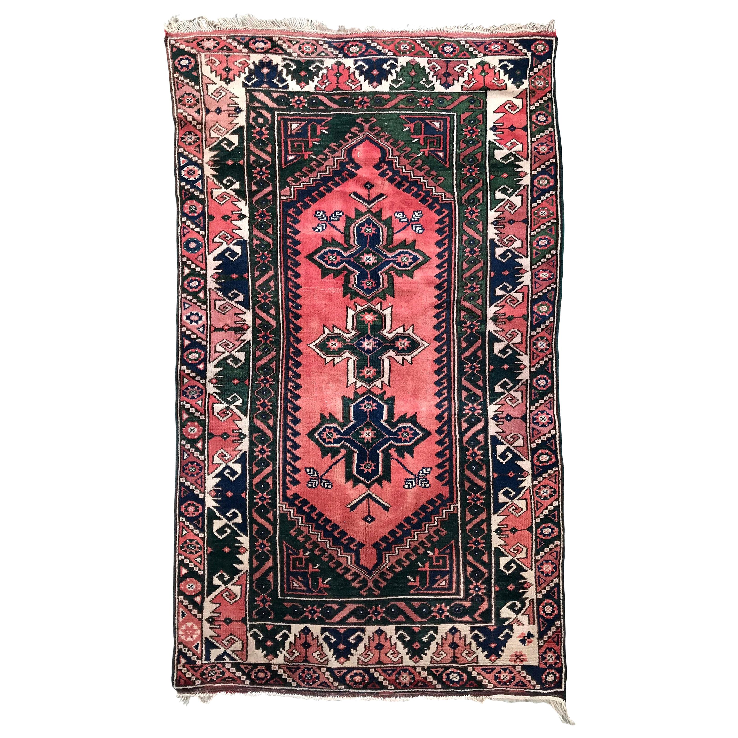 Bobyrug's Vintage Anatolian Turkish Konya Rug (Tapis d'Anatolie turque de Konya) en vente