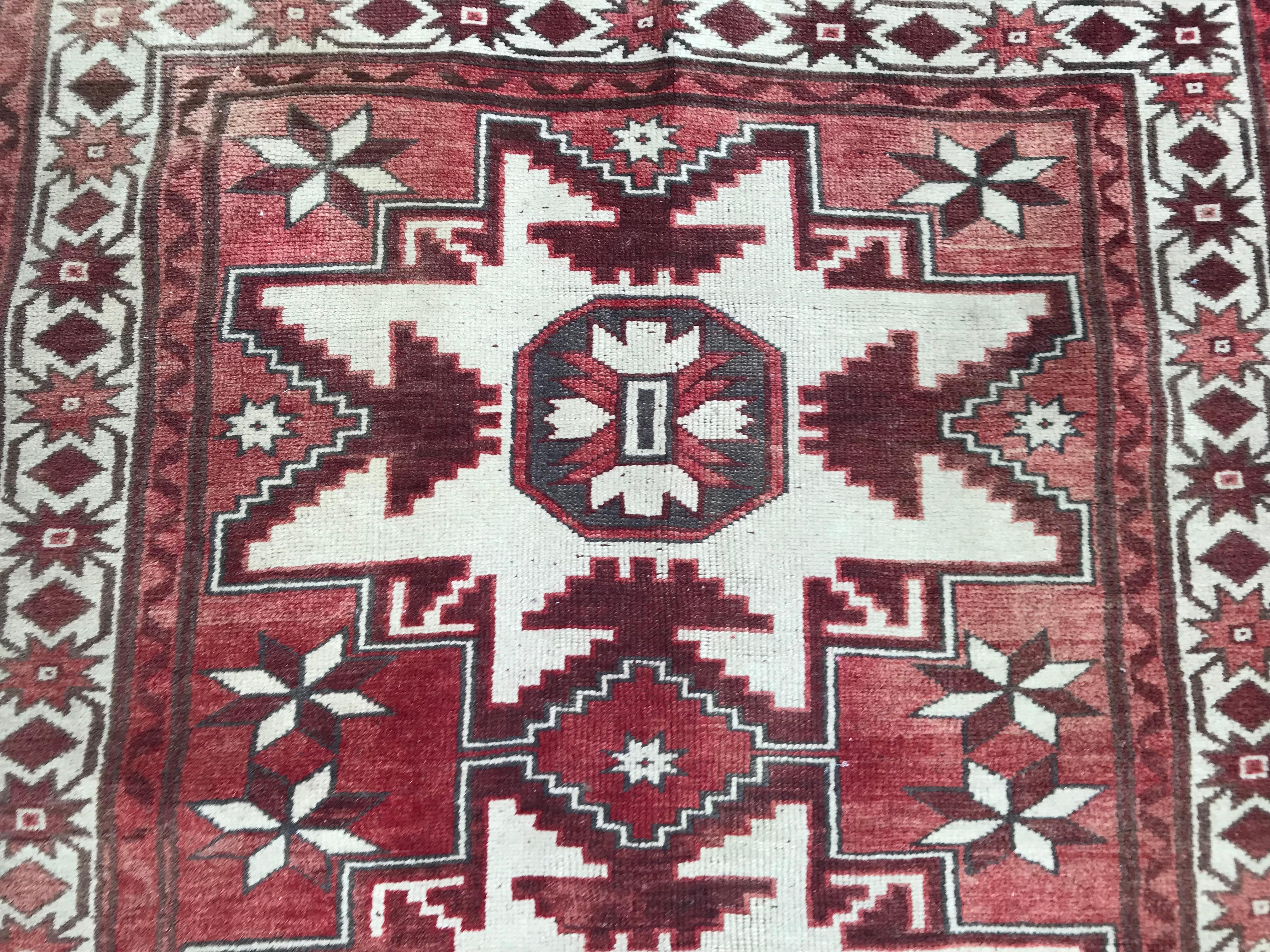 Hand-Knotted Vintage Anatolian Turkish Rug