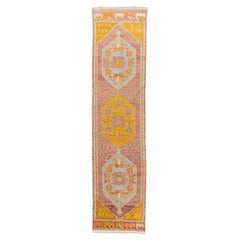 Retro Anatolian Turkish Runner Rug R-30917