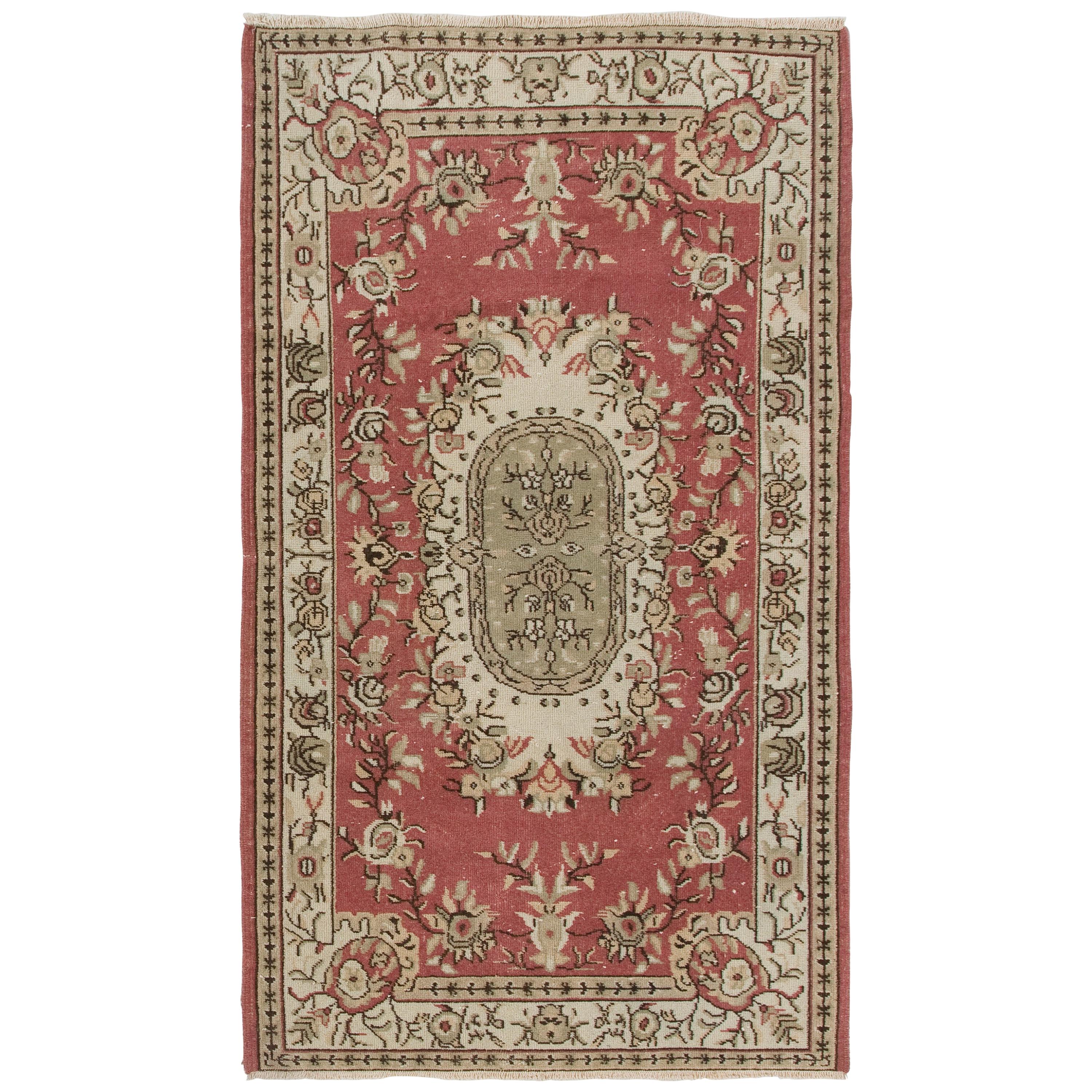 4x7 Ft Vintage Anatolian Village Rug, Traditional Wool Oriental Rug For Sale