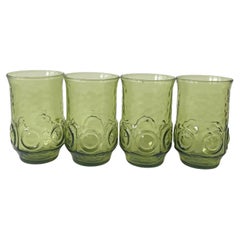 Set de 4 vasos vintage Anchor Hocking Heritage Hill verde aguacate