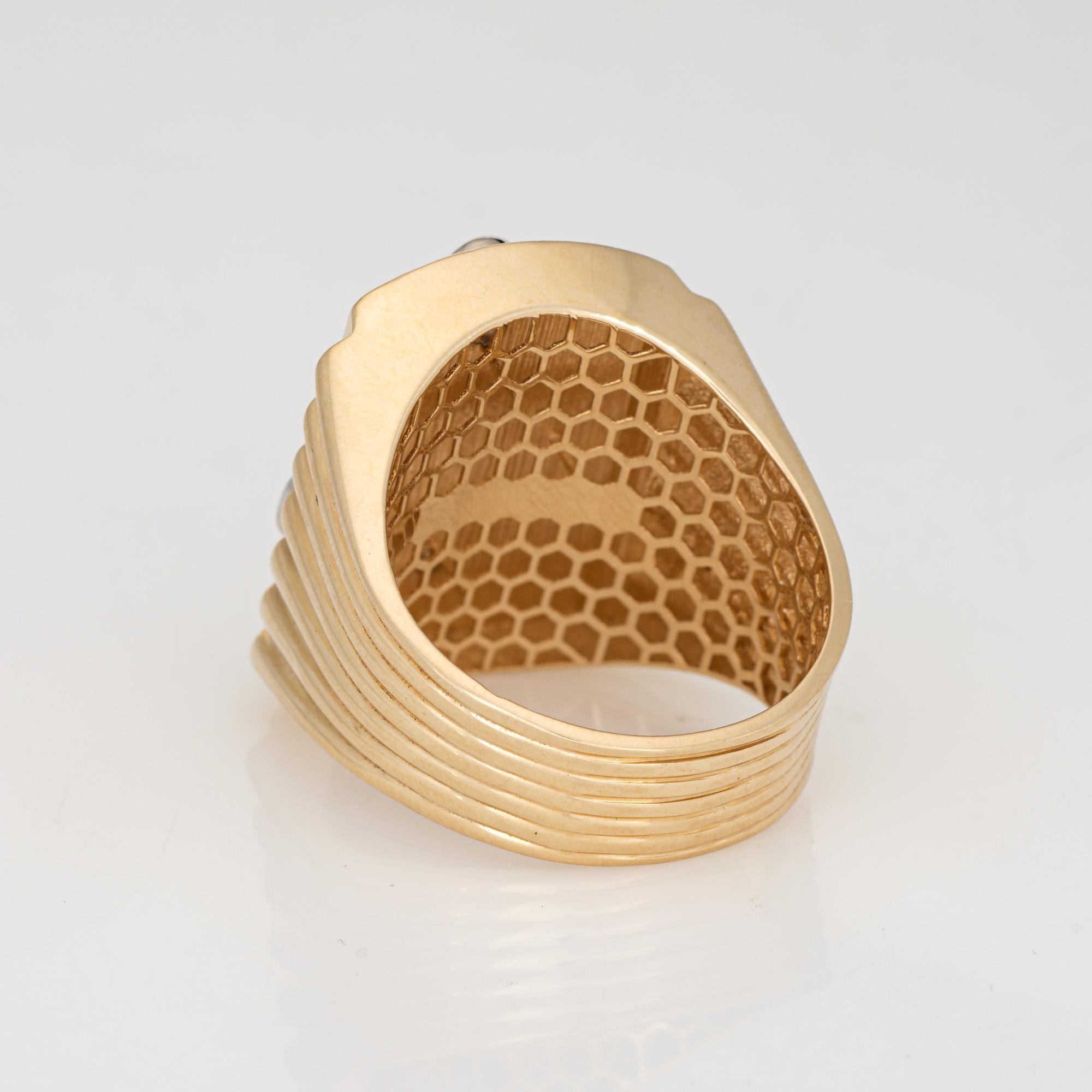 Vintage Anchor Ring Sz 12,5 14k Gelbgold Schiffe Rad nautischen Herrenschmuck im Angebot 1