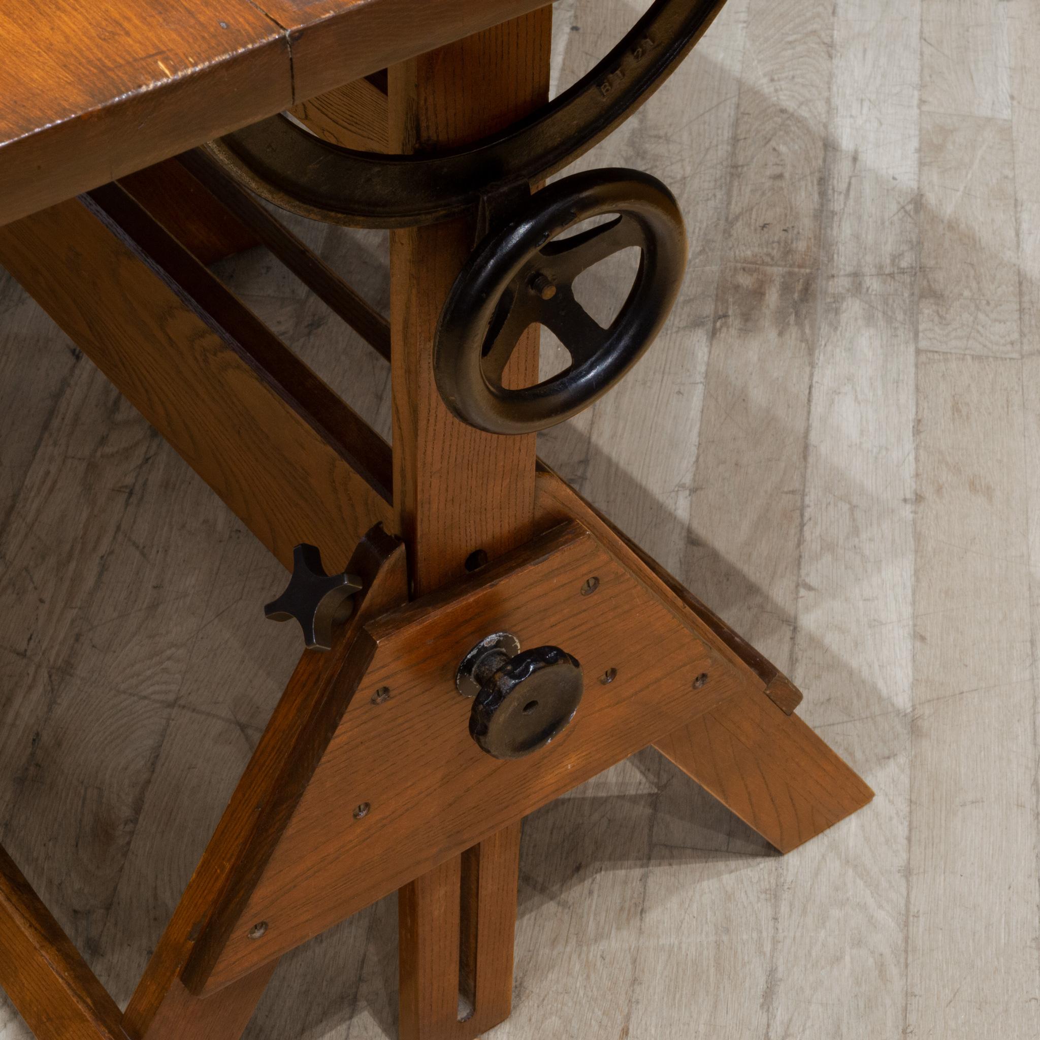 Anco Bilt table/bureau artisanale vintage en fonte et bois, vers 1950 en vente 1