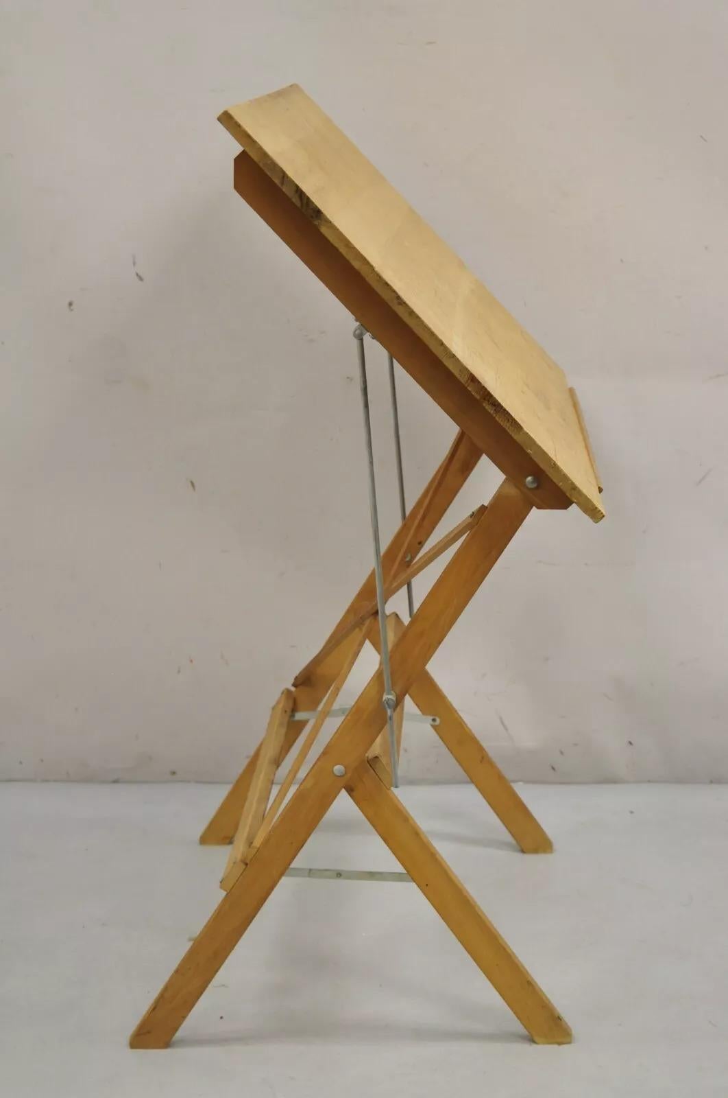Inconnu Table d'écriture Anco Bilt Folding Industrial Drafting Table en vente