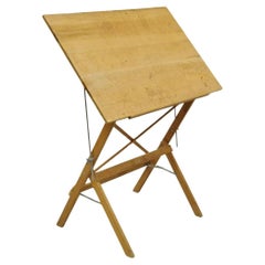 Vintage Anco Bilt Folding Solid Wood Industrial Drafting Table Writing Desk
