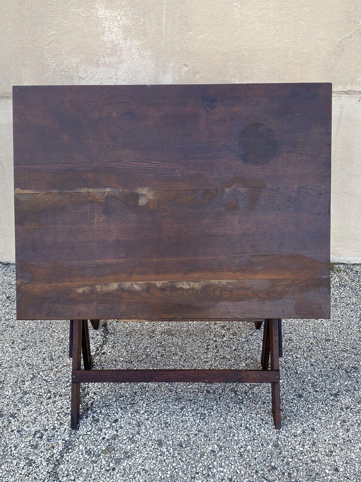 Vintage Anco Bilt Oak Wood Adjustable Drafting Table Desk Industrial Work Stand 5