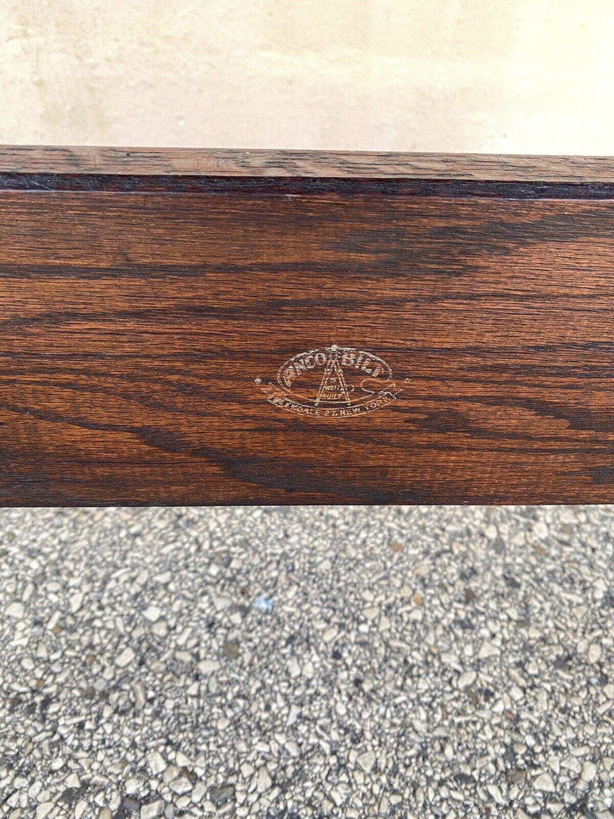 Vintage Anco Bilt Oak Wood Adjustable Drafting Table Desk Industrial Work Stand 1