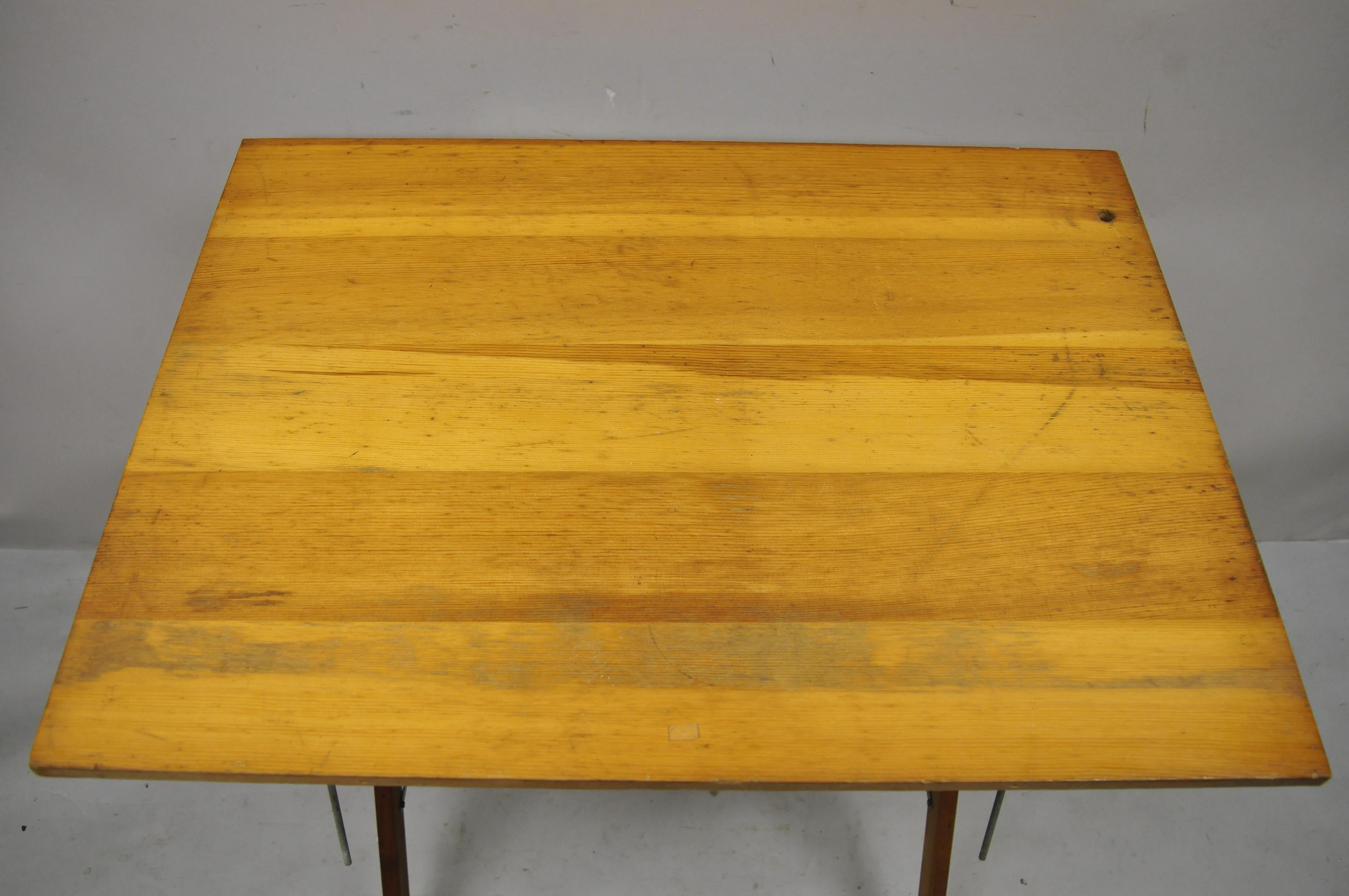 Vintage Anco Bilt Small Wooden Architect Drafting Table Folding Work Table Stand 2